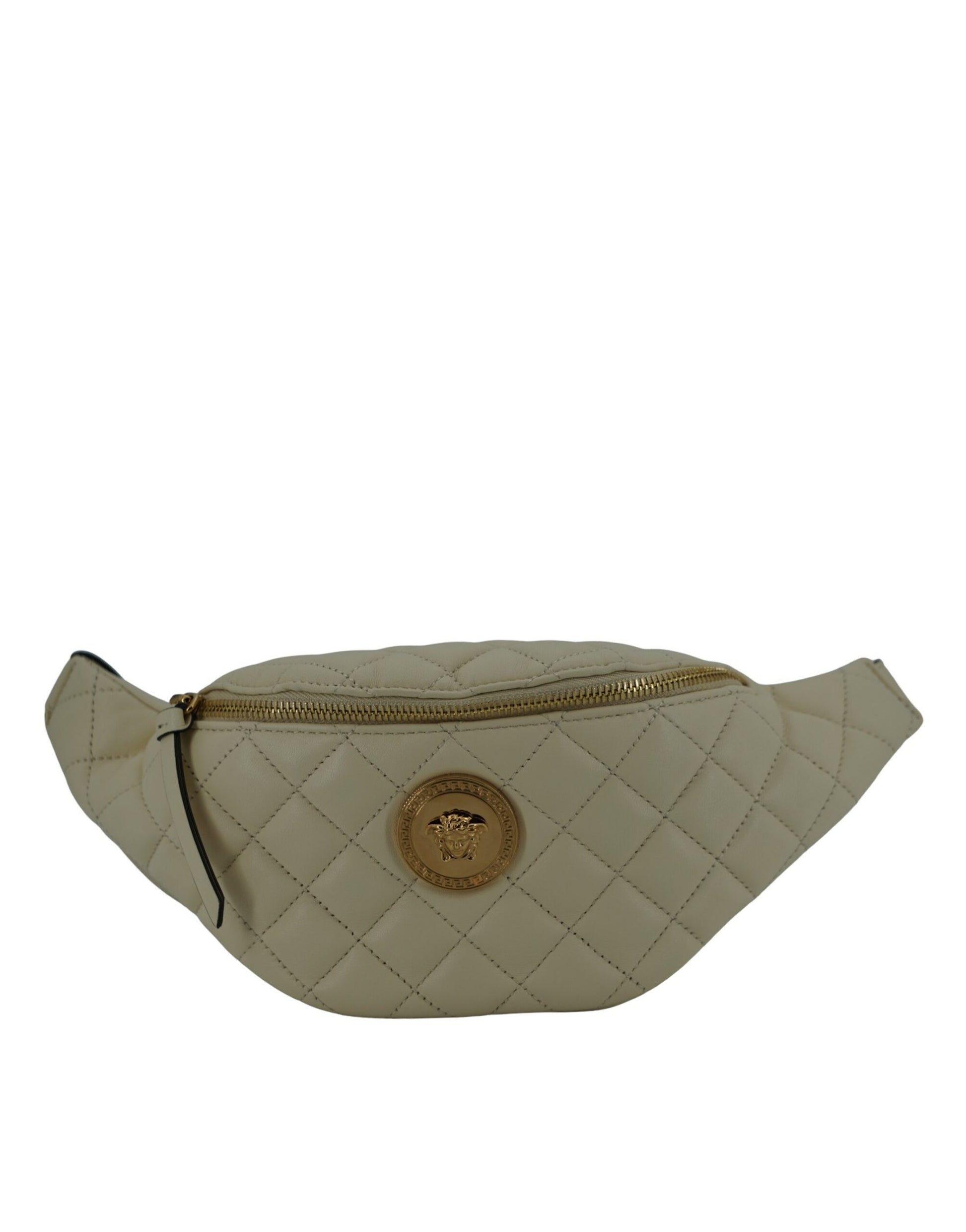 Versace Elegant White Lamb Leather Belt Bag - ACCEXO