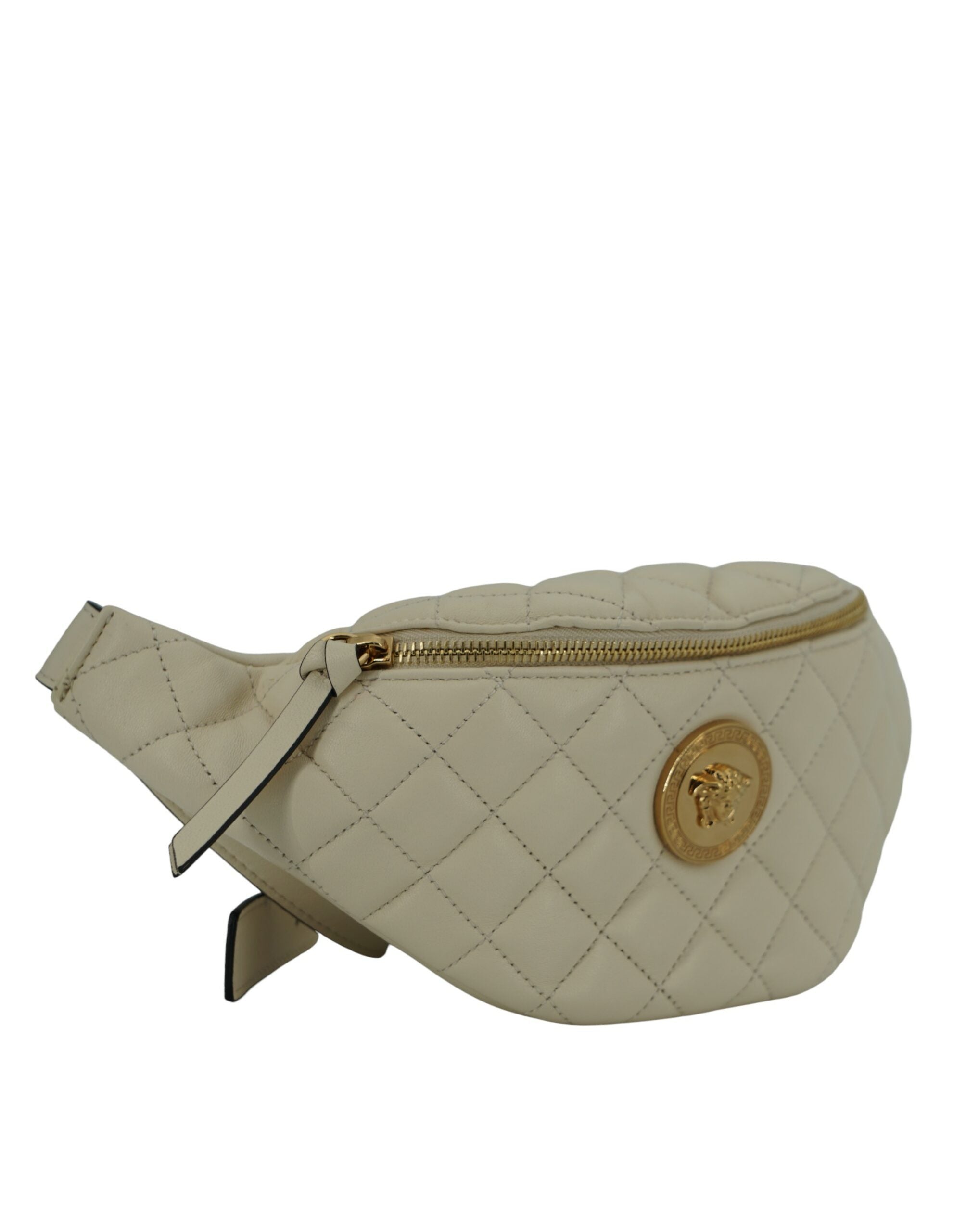 Versace Elegant White Lamb Leather Belt Bag - ACCEXO