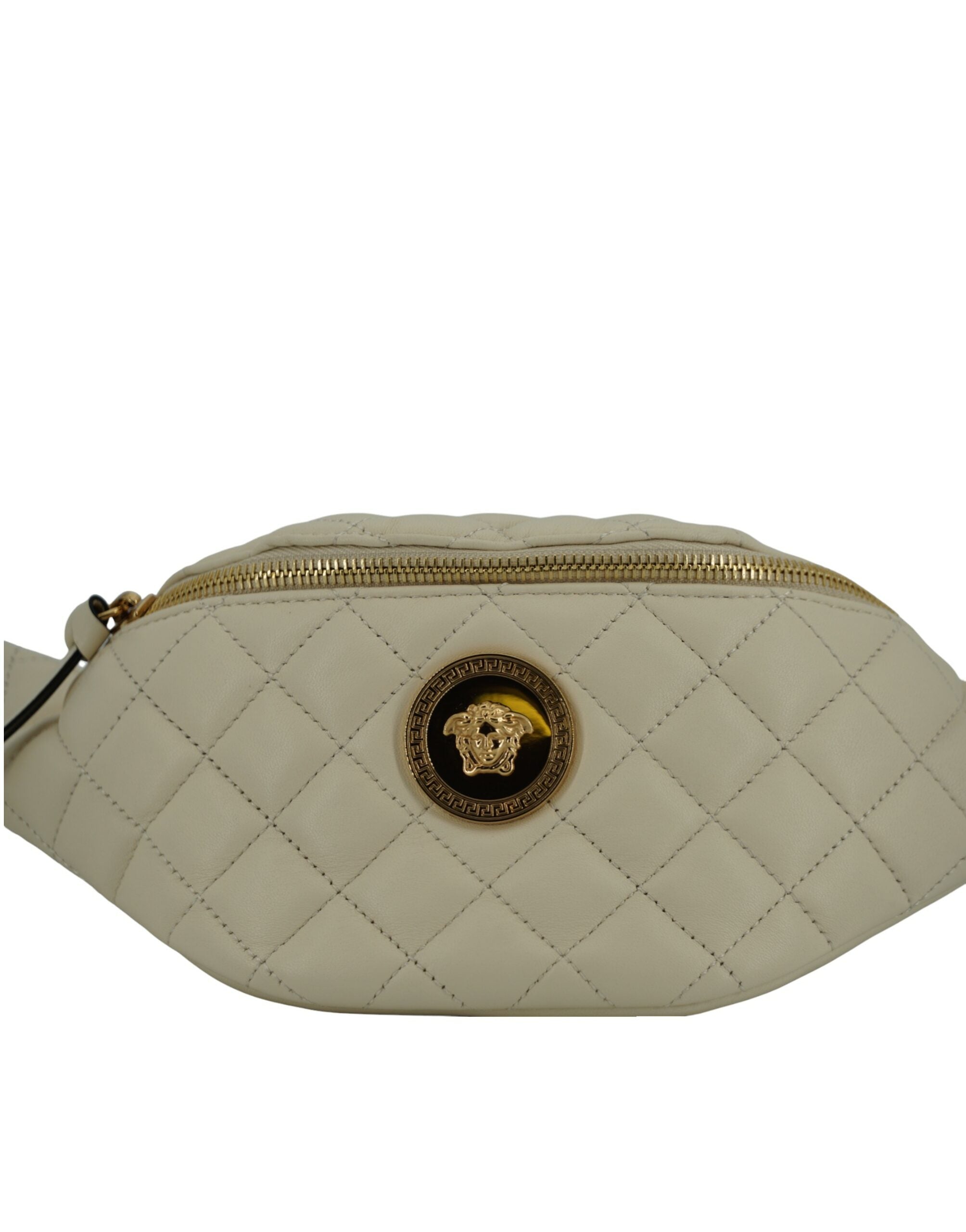 Versace Elegant White Lamb Leather Belt Bag - ACCEXO
