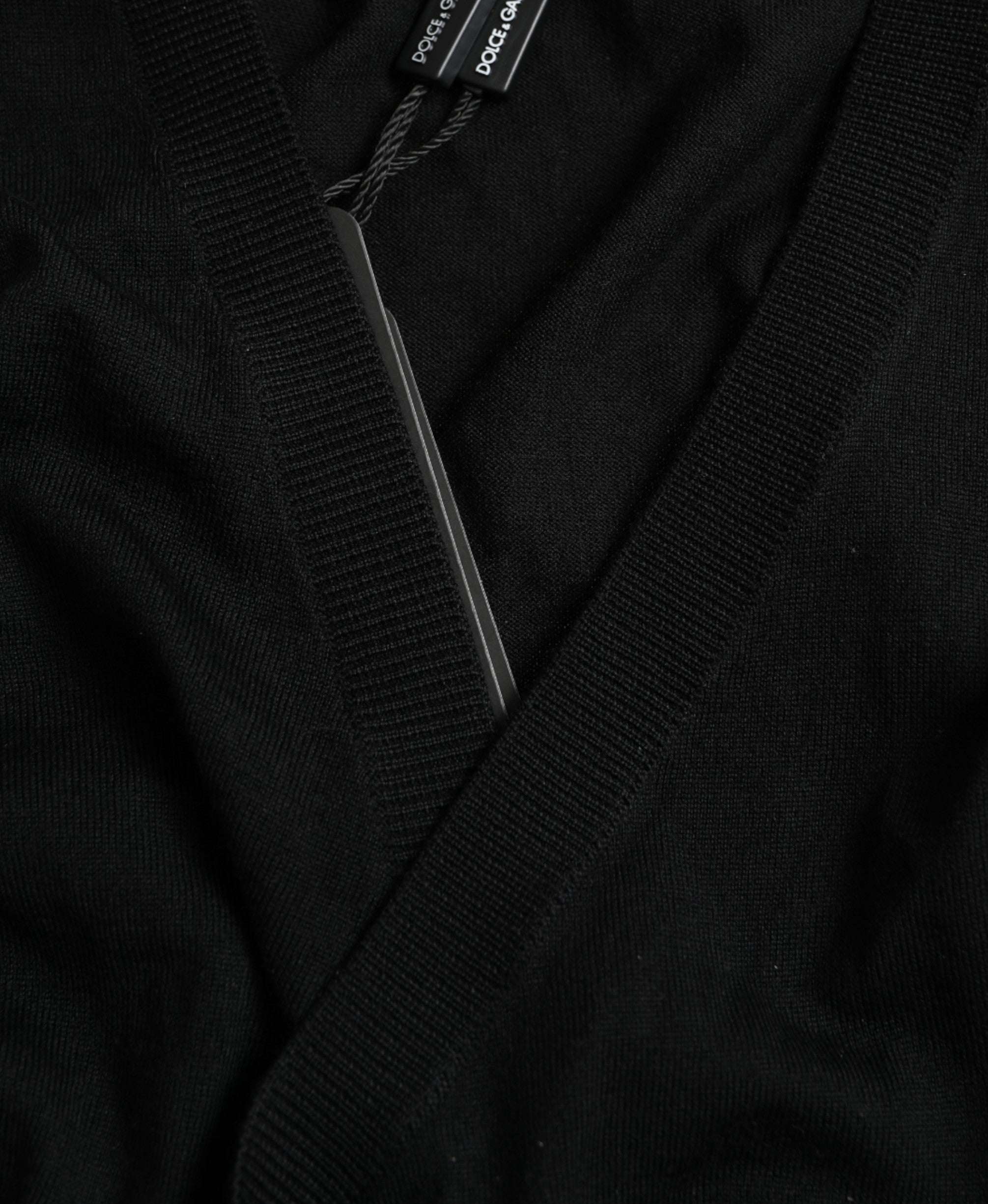 Dolce & Gabbana Elegant Black Virgin Wool Cardigan Sweater - ACCEXO