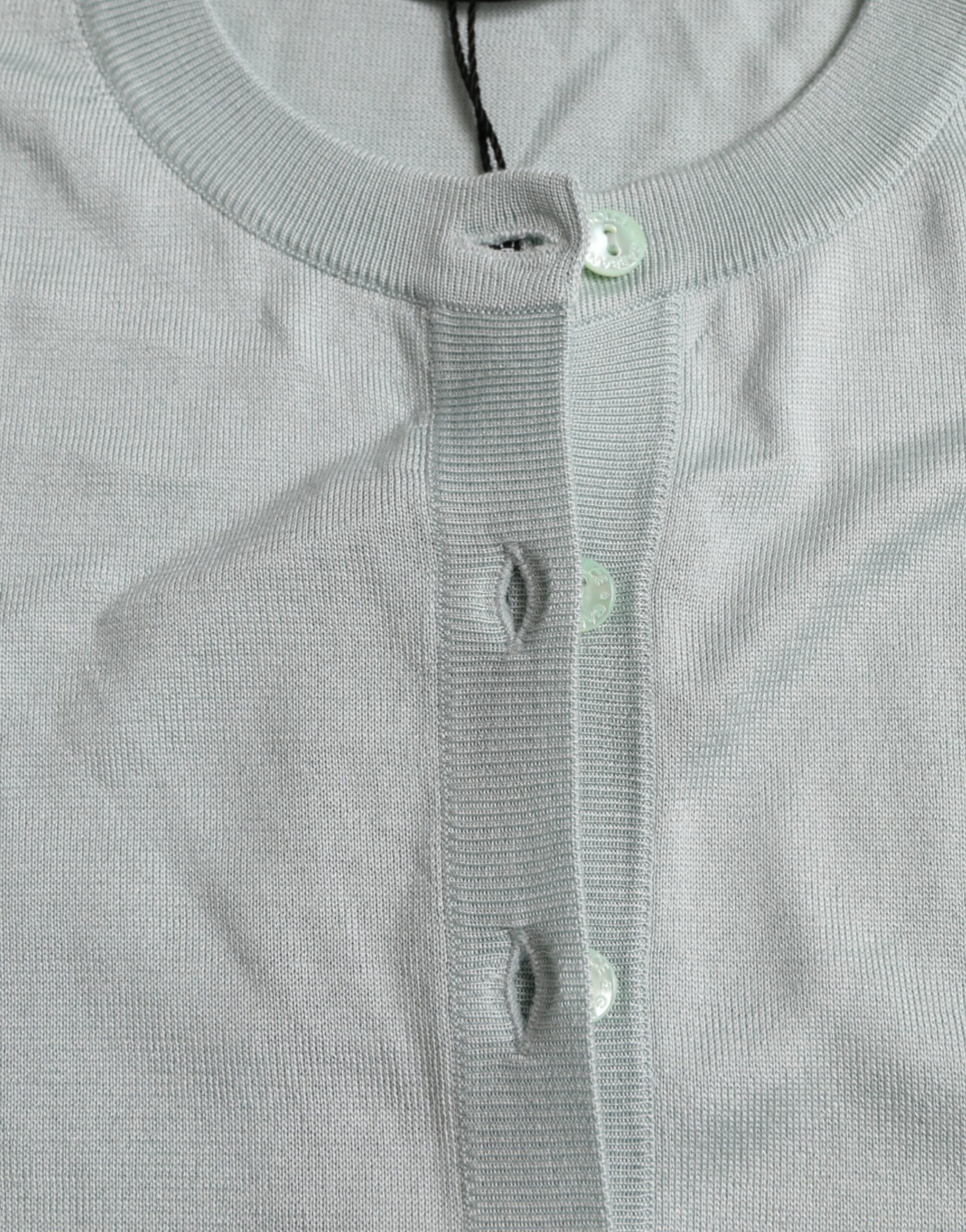 Dolce & Gabbana Elegant Light Blue Silk Cardigan - ACCEXO