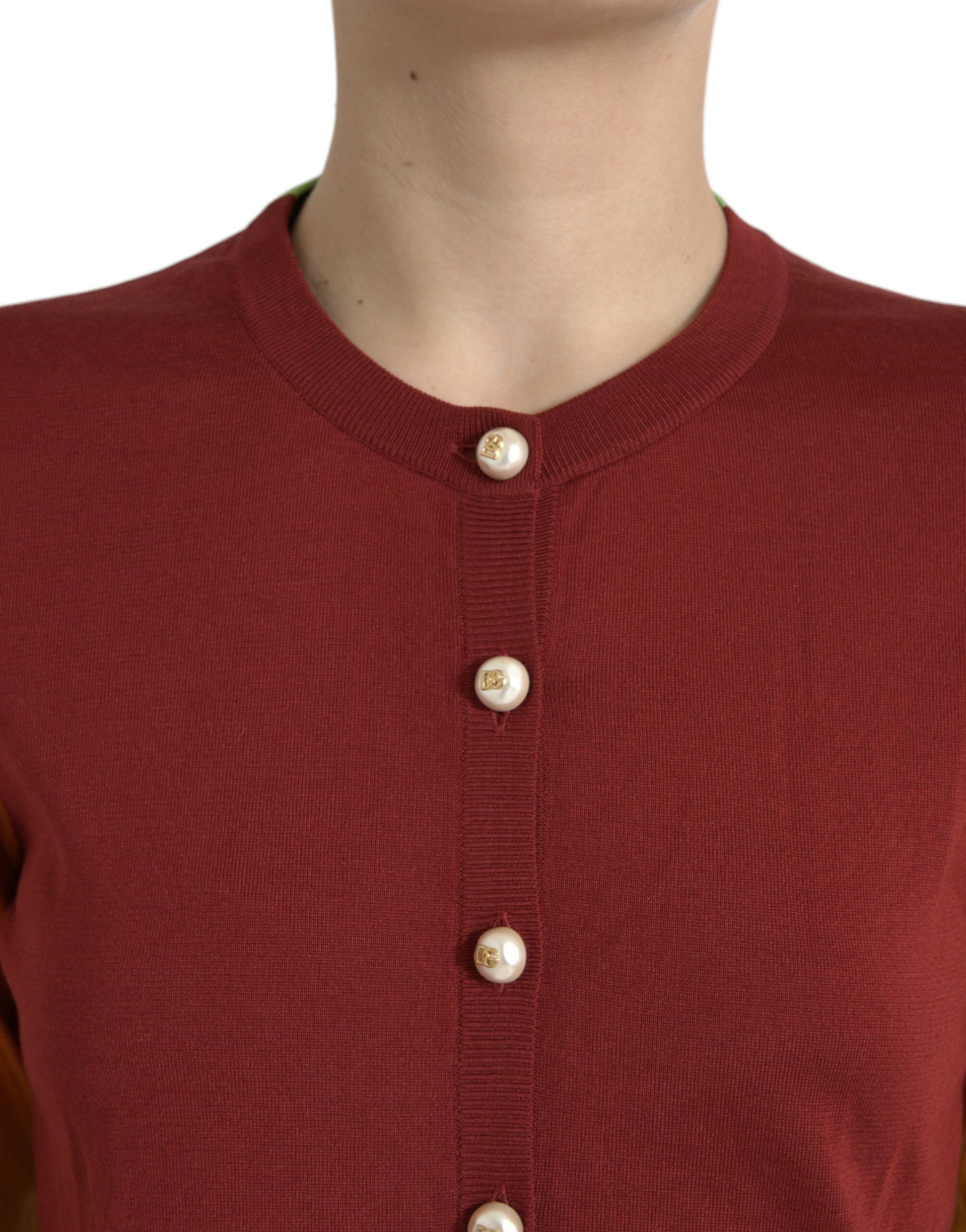 Dolce & Gabbana Elegant Silk Cardigan Sweater in Vibrant Tones - ACCEXO