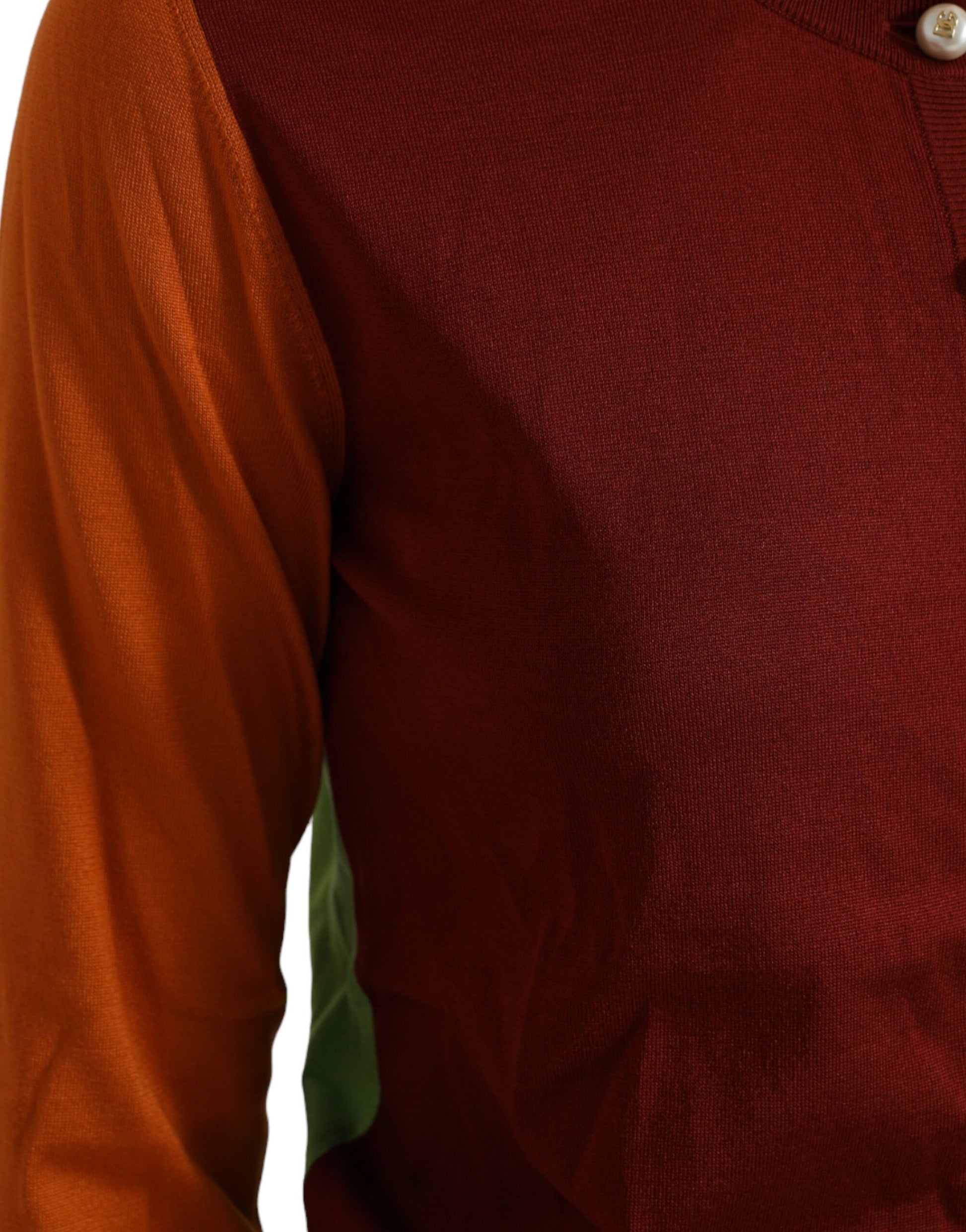 Dolce & Gabbana Elegant Silk Cardigan Sweater in Vibrant Tones - ACCEXO