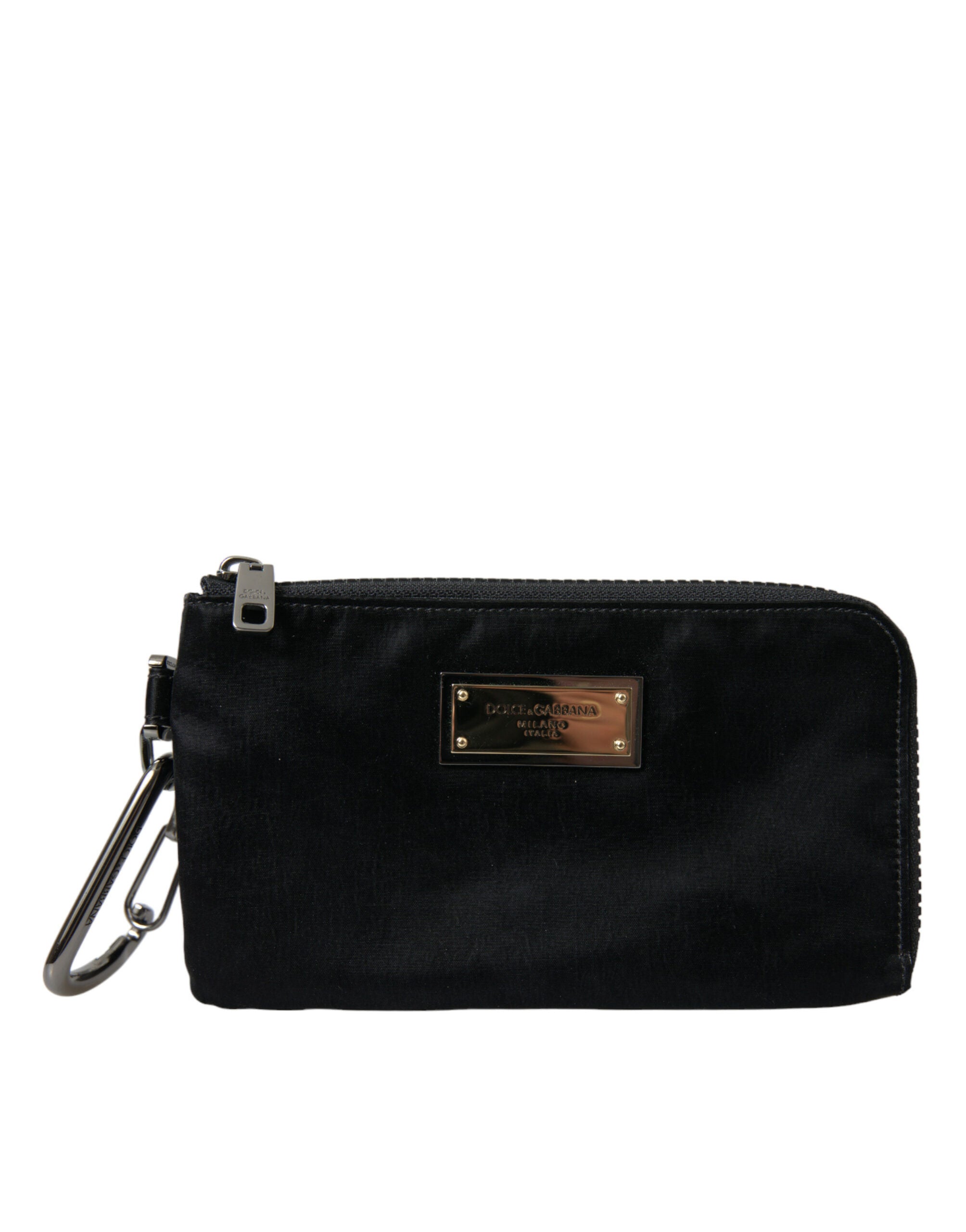 Dolce & Gabbana Sleek Designer Nylon-Leather Pouch in Black - ACCEXO