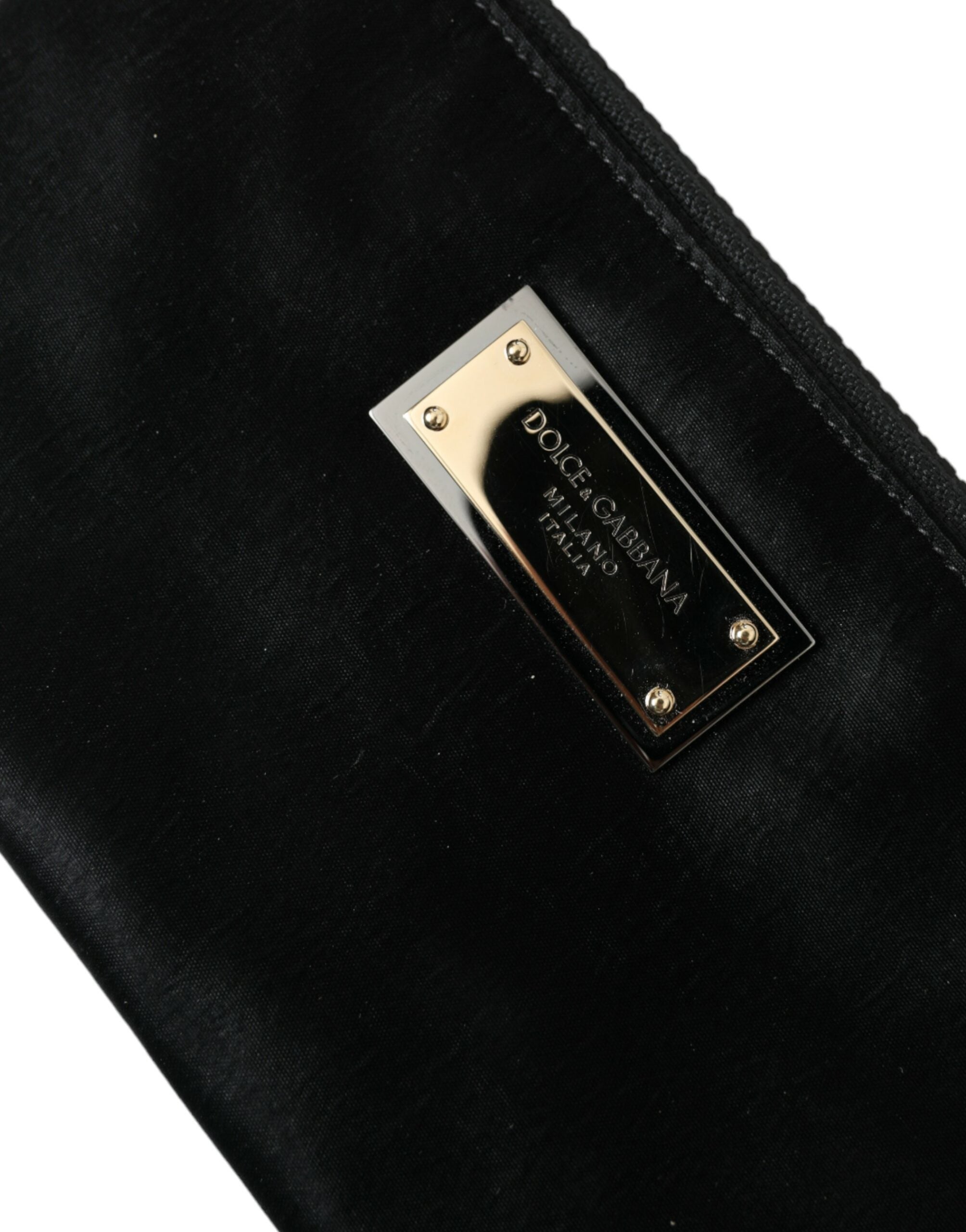 Dolce & Gabbana Sleek Designer Nylon-Leather Pouch in Black - ACCEXO
