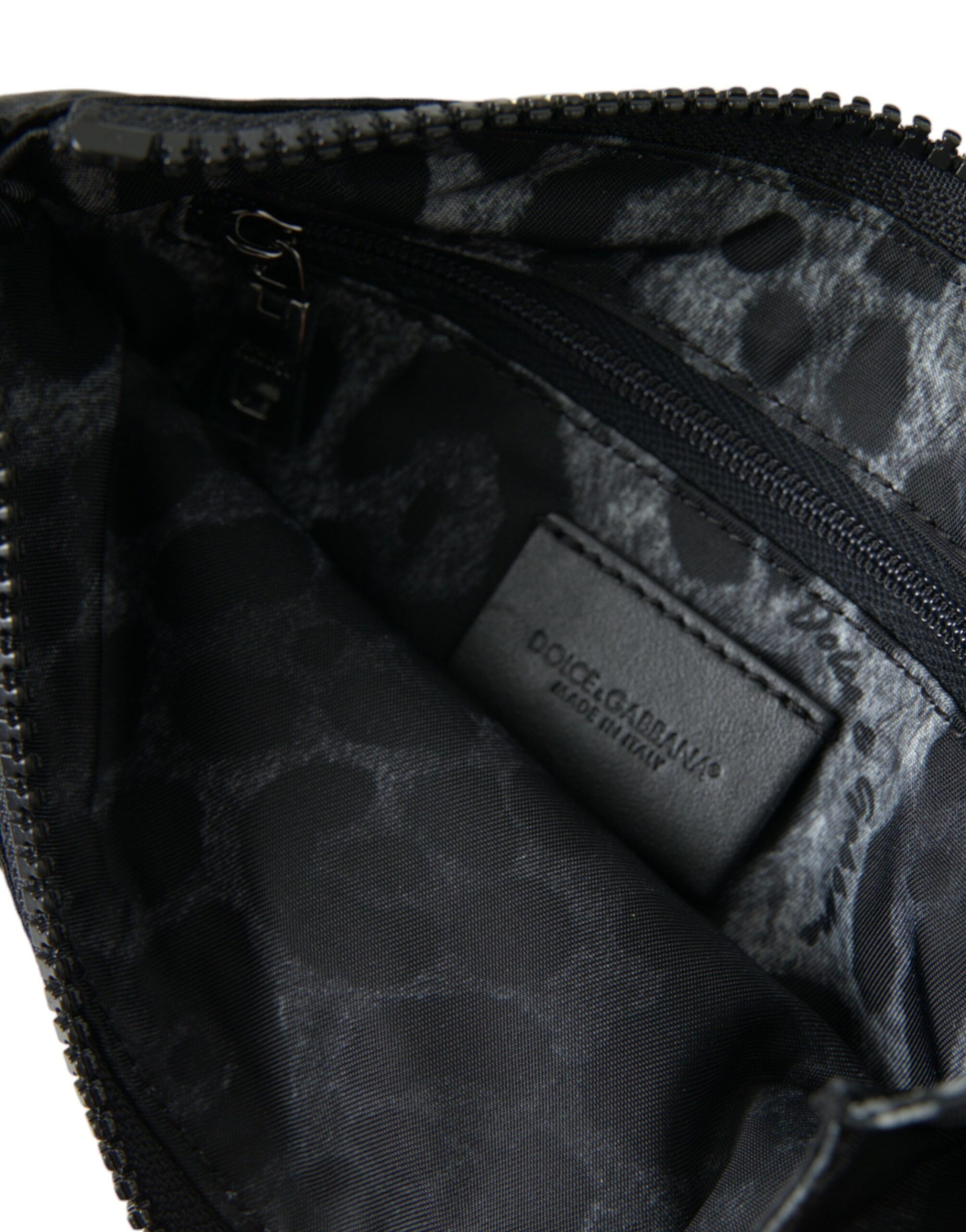 Dolce & Gabbana Sleek Designer Nylon-Leather Pouch in Black - ACCEXO