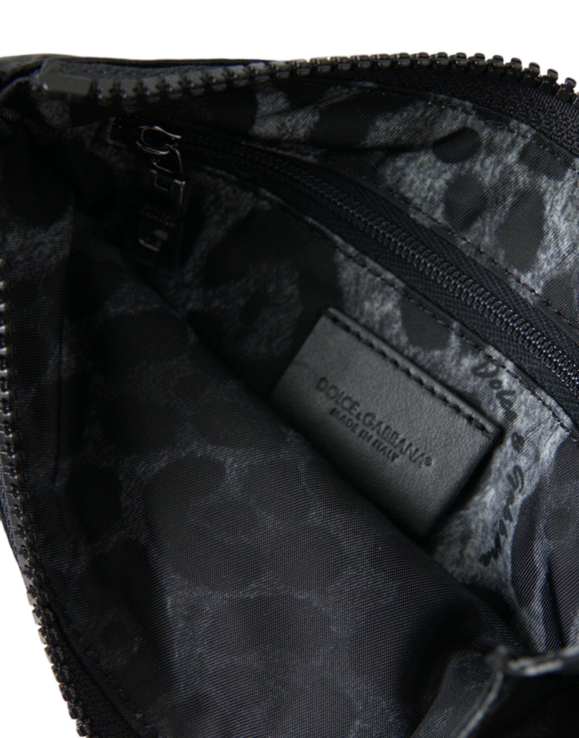 Dolce & Gabbana Sleek Designer Nylon-Leather Pouch in Black - ACCEXO