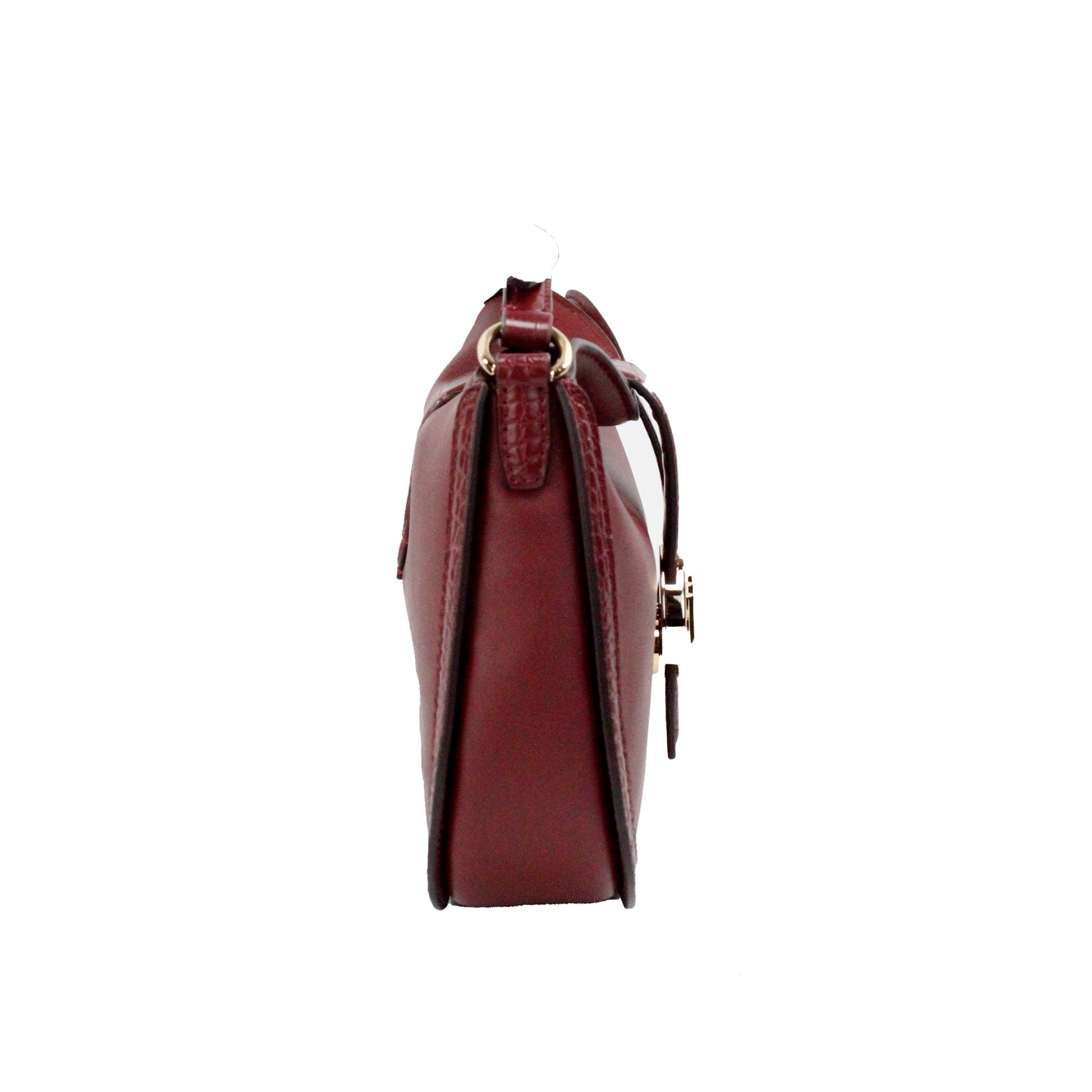 Michael Kors Gabby Small Dark Cherry Leather Foldover Hobo Crossbody Bag - ACCEXO
