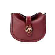 Michael Kors Gabby Small Dark Cherry Leather Foldover Hobo Crossbody Bag - ACCEXO