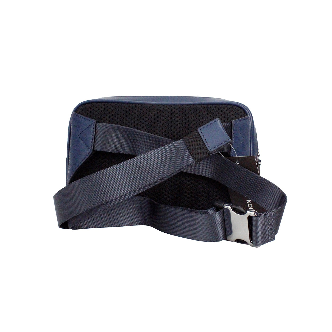 Michael Kors Cooper Small Navy Blue Smooth Leather Double Zip Belt Bag - ACCEXO