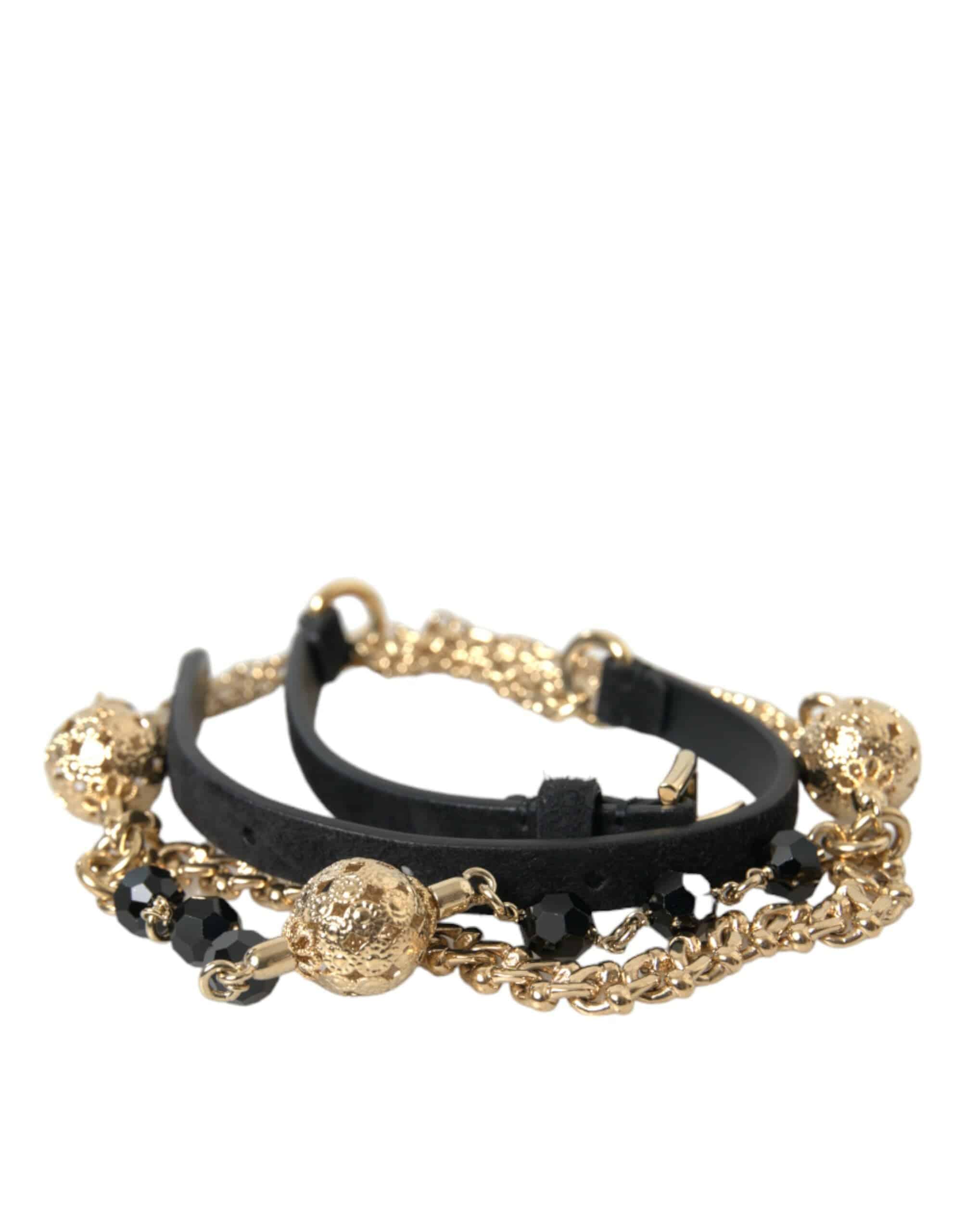Dolce & Gabbana Elegant Crystal Bounce Leather Waist Belt - ACCEXO