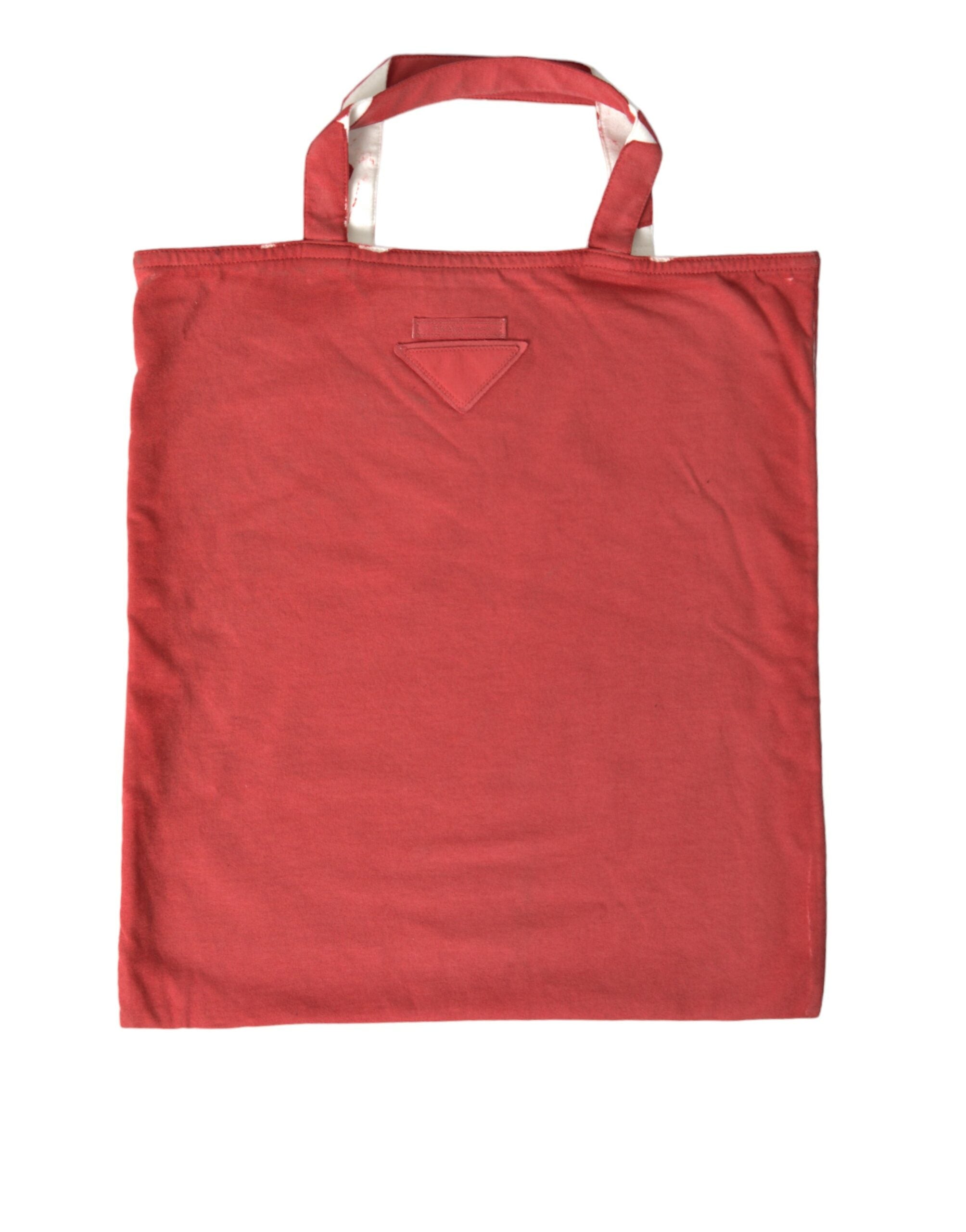 Prada Chic Red and White Fabric Tote Bag - ACCEXO