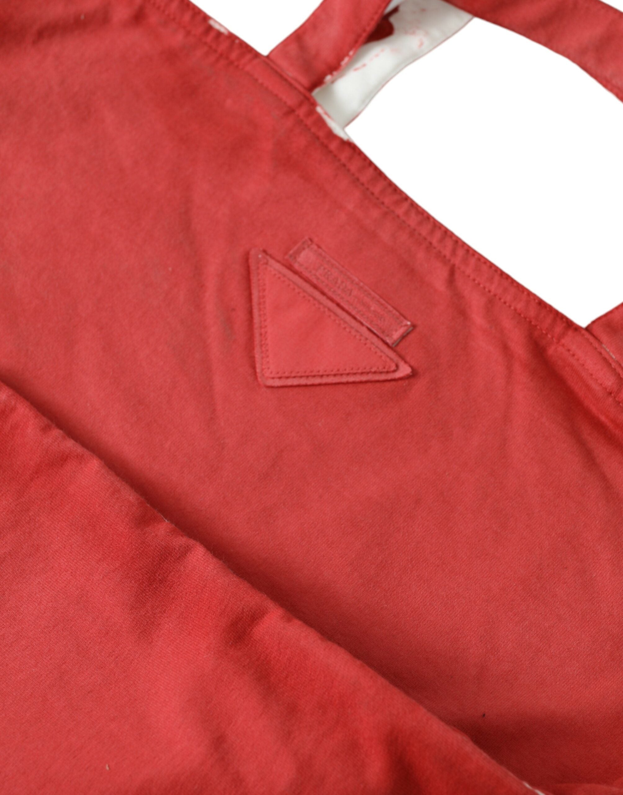 Prada Chic Red and White Fabric Tote Bag - ACCEXO