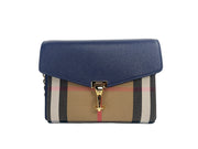 Burberry Macken Small Regency Blue House Check Leather Crossbody Bag - ACCEXO