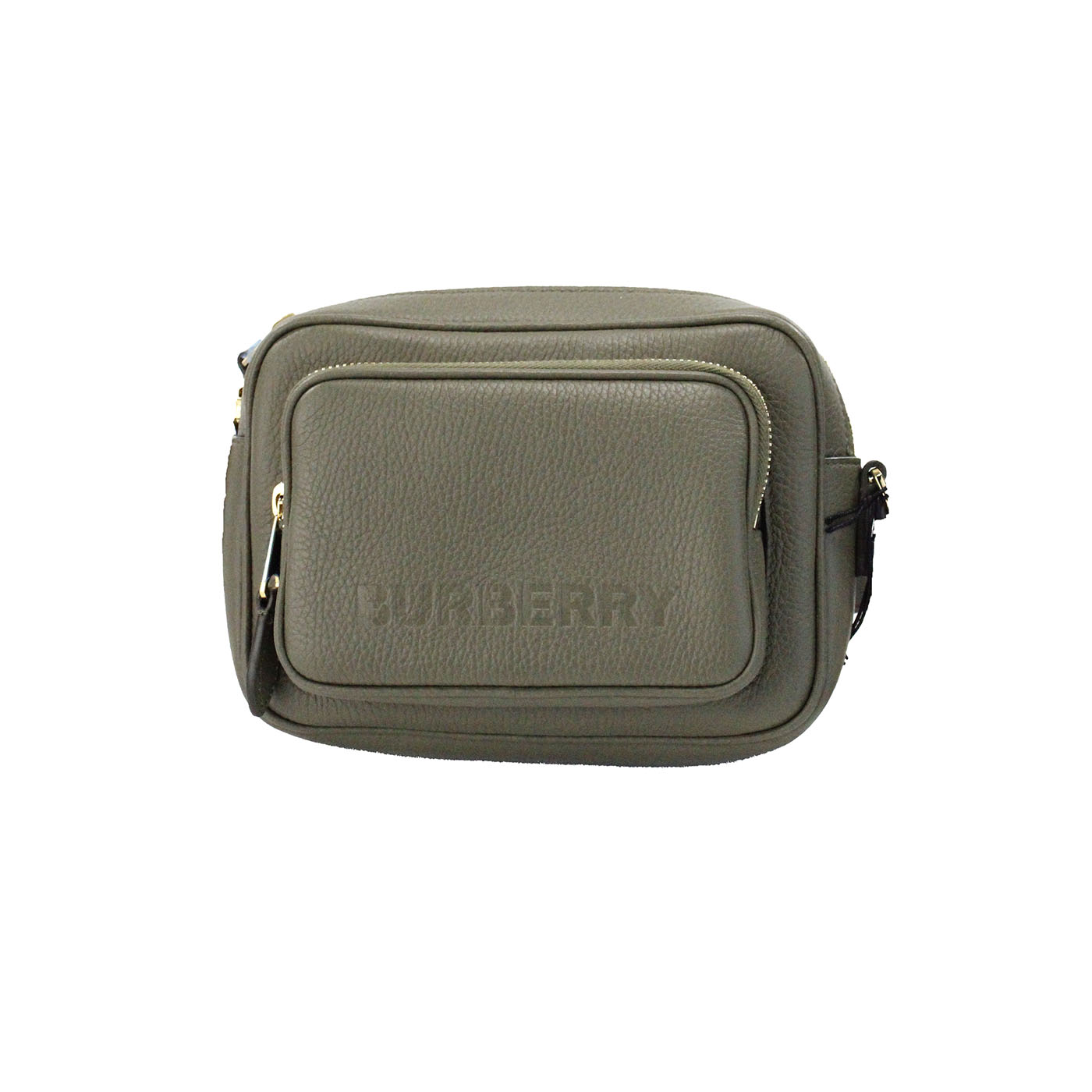 Burberry Small Branded Dark Fern Green Grainy Leather Camera Crossbody Bag - ACCEXO