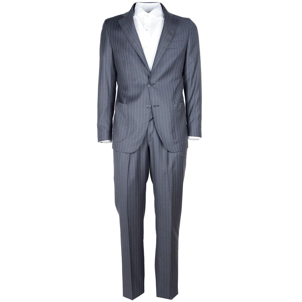 Made in Italy Gray Wool Men Suit - ACCEXO
