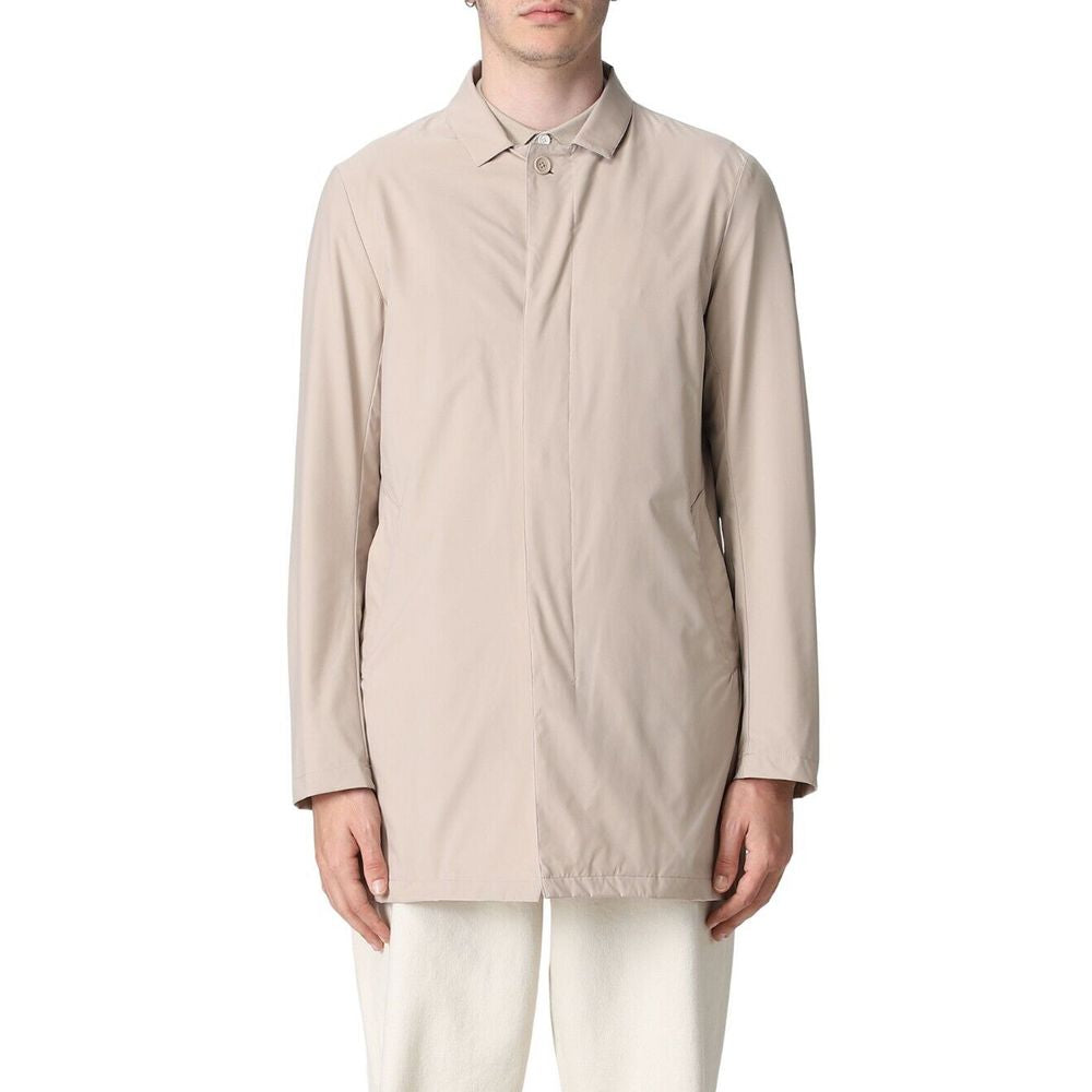People Of Shibuya Beige Polyester Men Jacket - ACCEXO