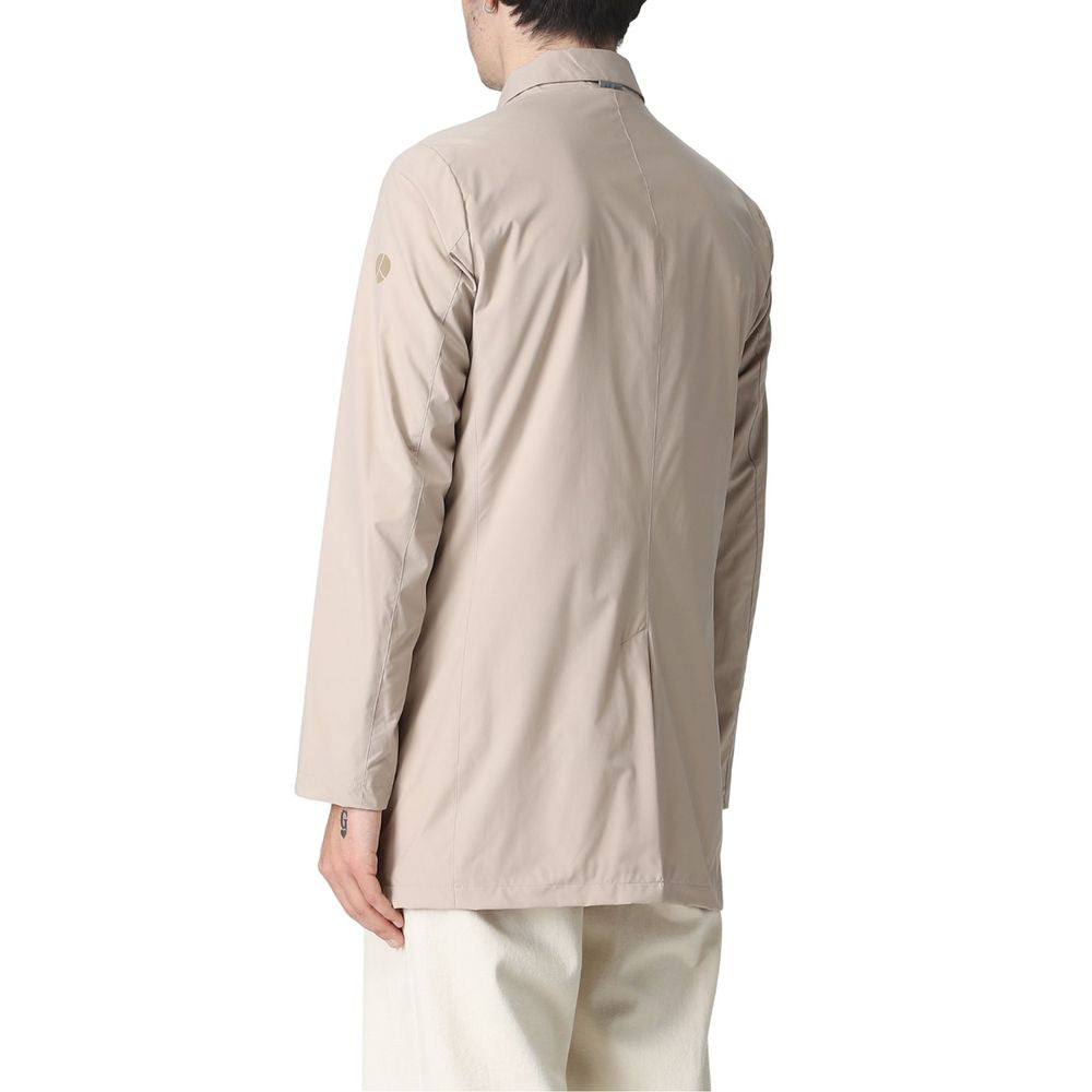People Of Shibuya Beige Polyester Men Jacket - ACCEXO