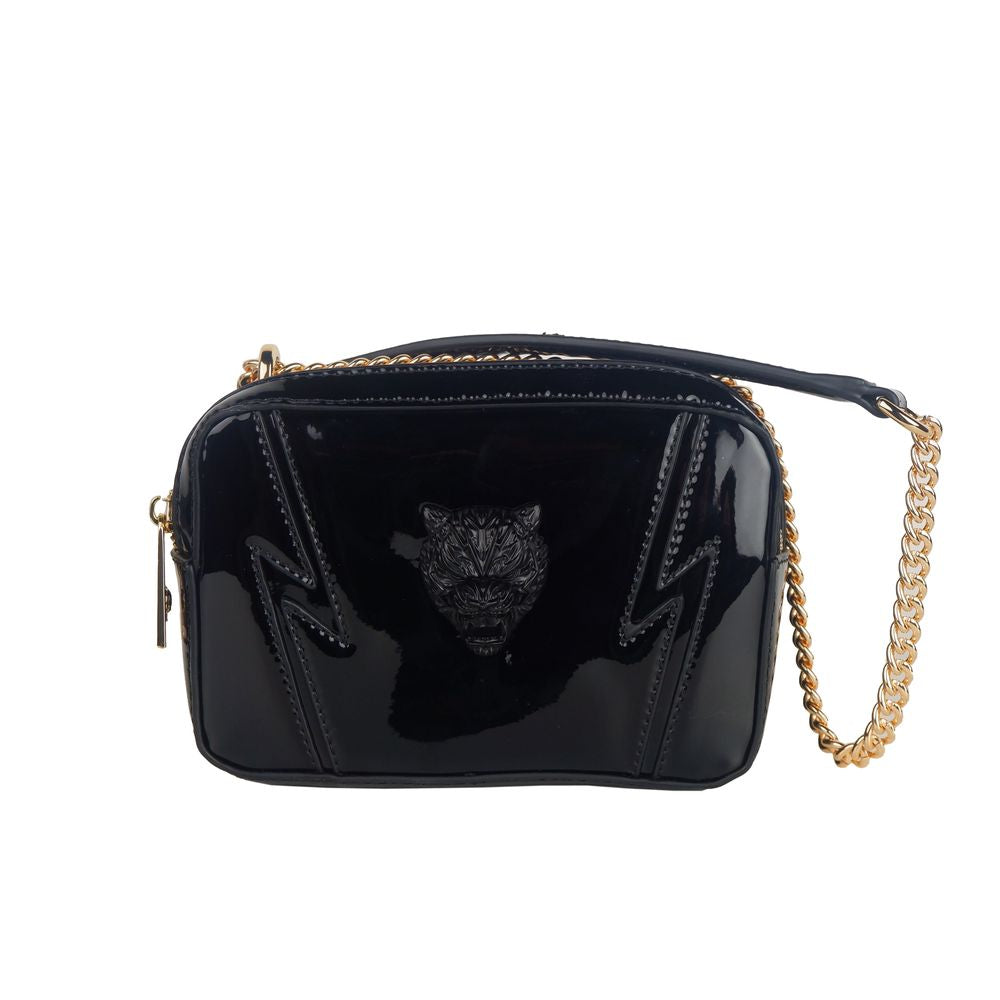 Plein Sport Elegant Black Chain Strap Shoulder Bag - ACCEXO