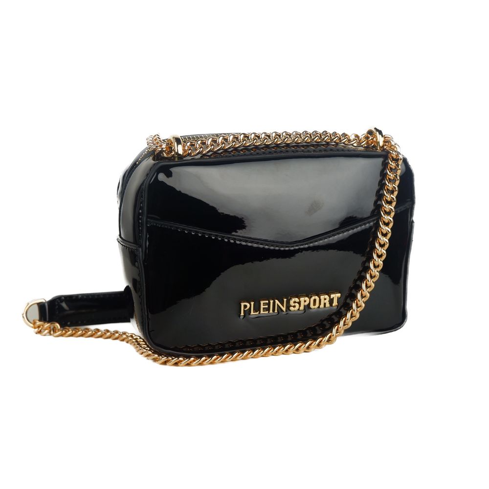 Plein Sport Elegant Black Chain Strap Shoulder Bag - ACCEXO