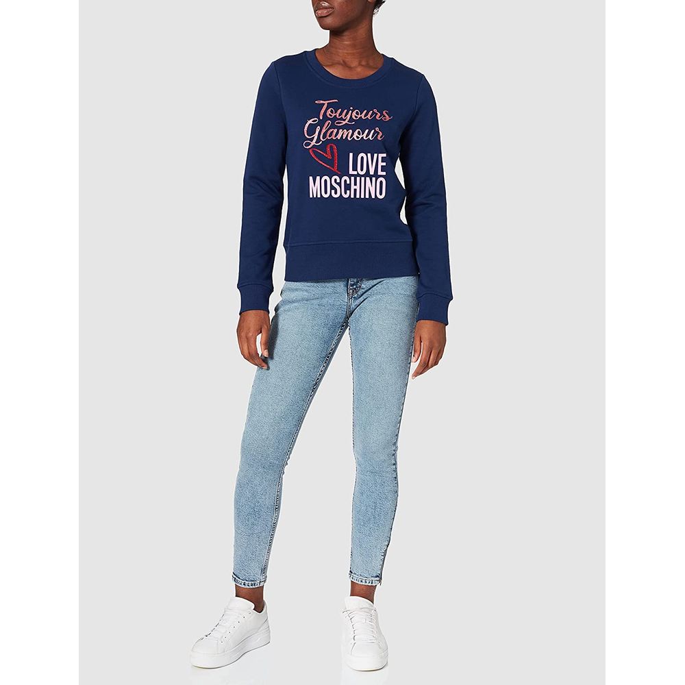 Love Moschino Blue Cotton Women Sweater - ACCEXO