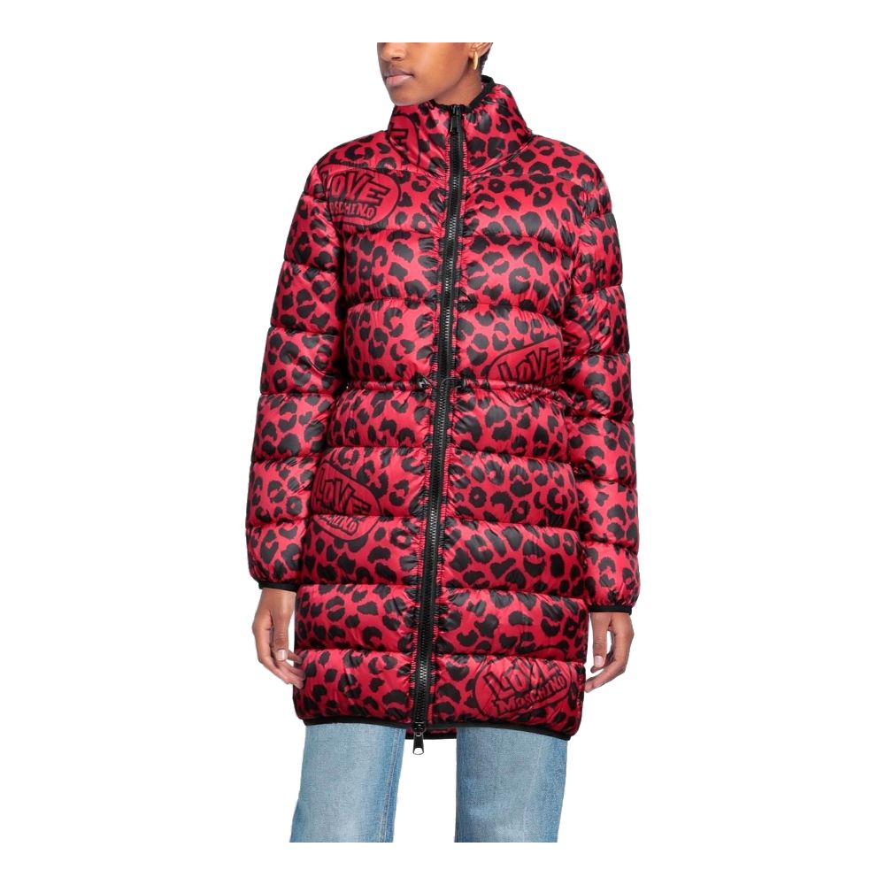 Love Moschino Chic Leopard Print Long Down Jacket - ACCEXO
