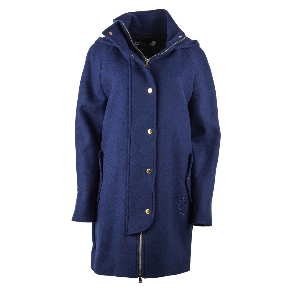 Love Moschino Blue Wool Women Coat - ACCEXO