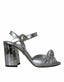 Dolce & Gabbana Silver Lambskin Leather Heels Sandals Shoes - ACCEXO