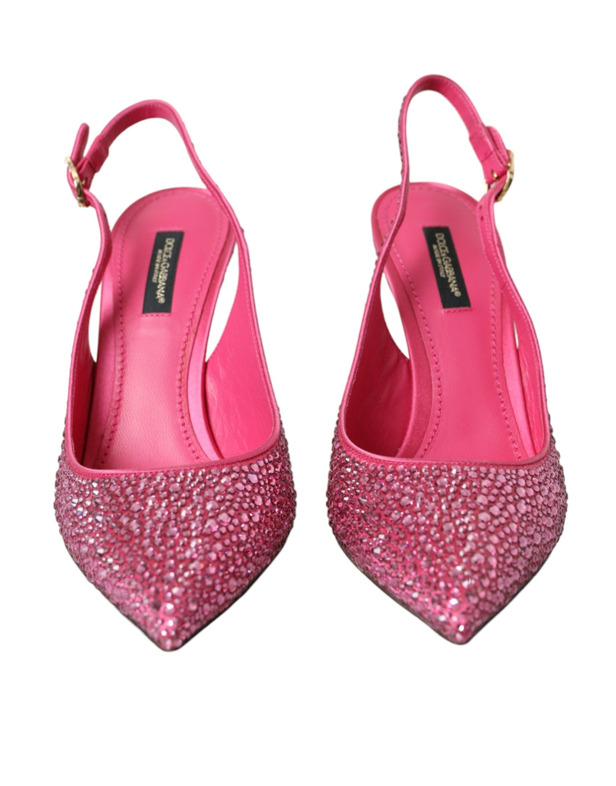 Dolce & Gabbana Pink Slingbacks Crystal Pumps Shoes - ACCEXO