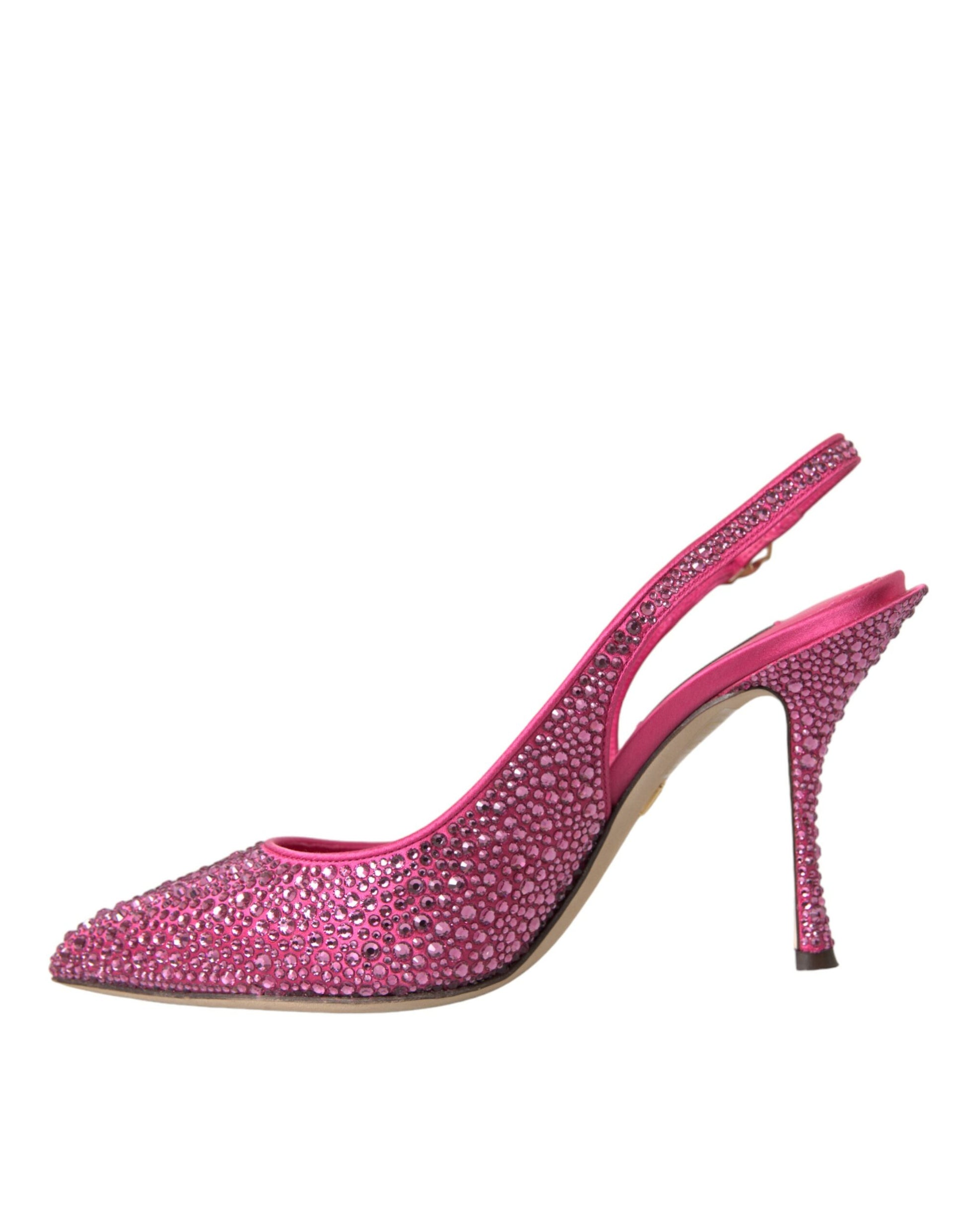 Dolce & Gabbana Pink Slingbacks Crystal Pumps Shoes - ACCEXO