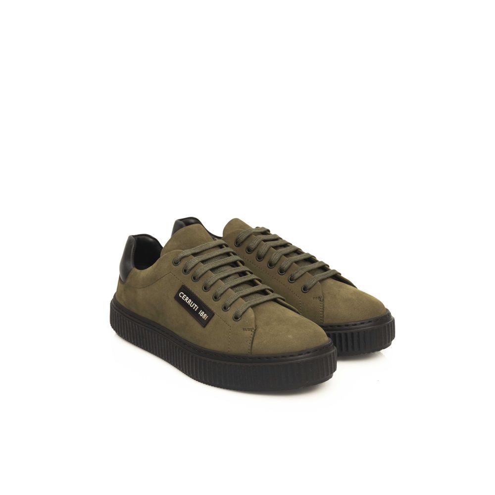 Cerruti 1881 Green Leather Men Sneaker - ACCEXO