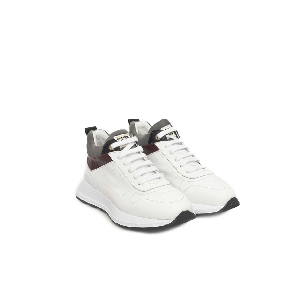 Cerruti 1881 White Leather Women Platform Sneaker - ACCEXO