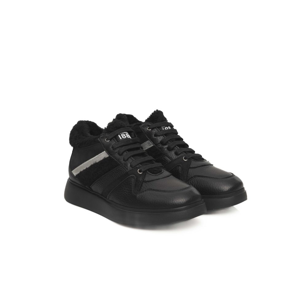 Cerruti 1881 Black Leather Women Sneaker - ACCEXO