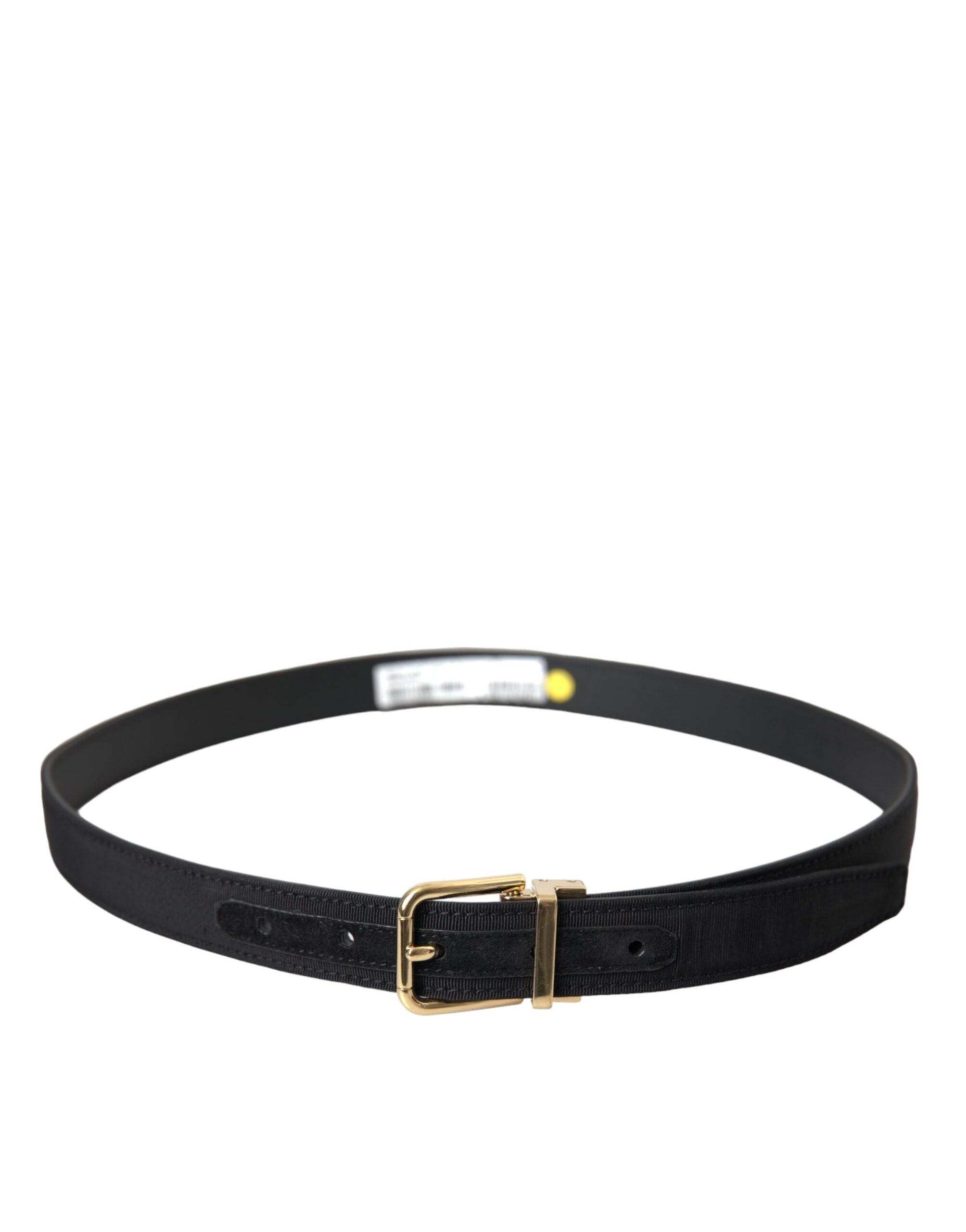 Dolce & Gabbana Black Gros Grain Gold Metal Buckle Belt Men - ACCEXO