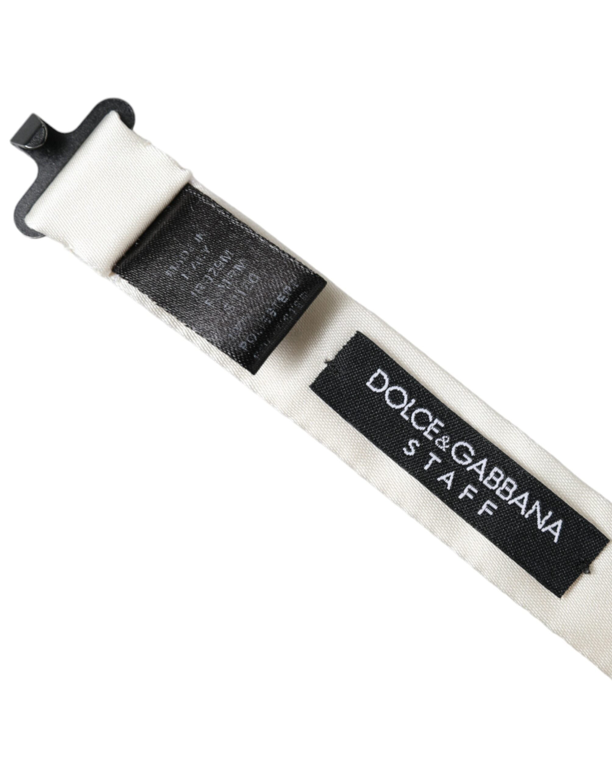 Dolce & Gabbana White Black Polka Dot Polyester Bow Tie Men - ACCEXO