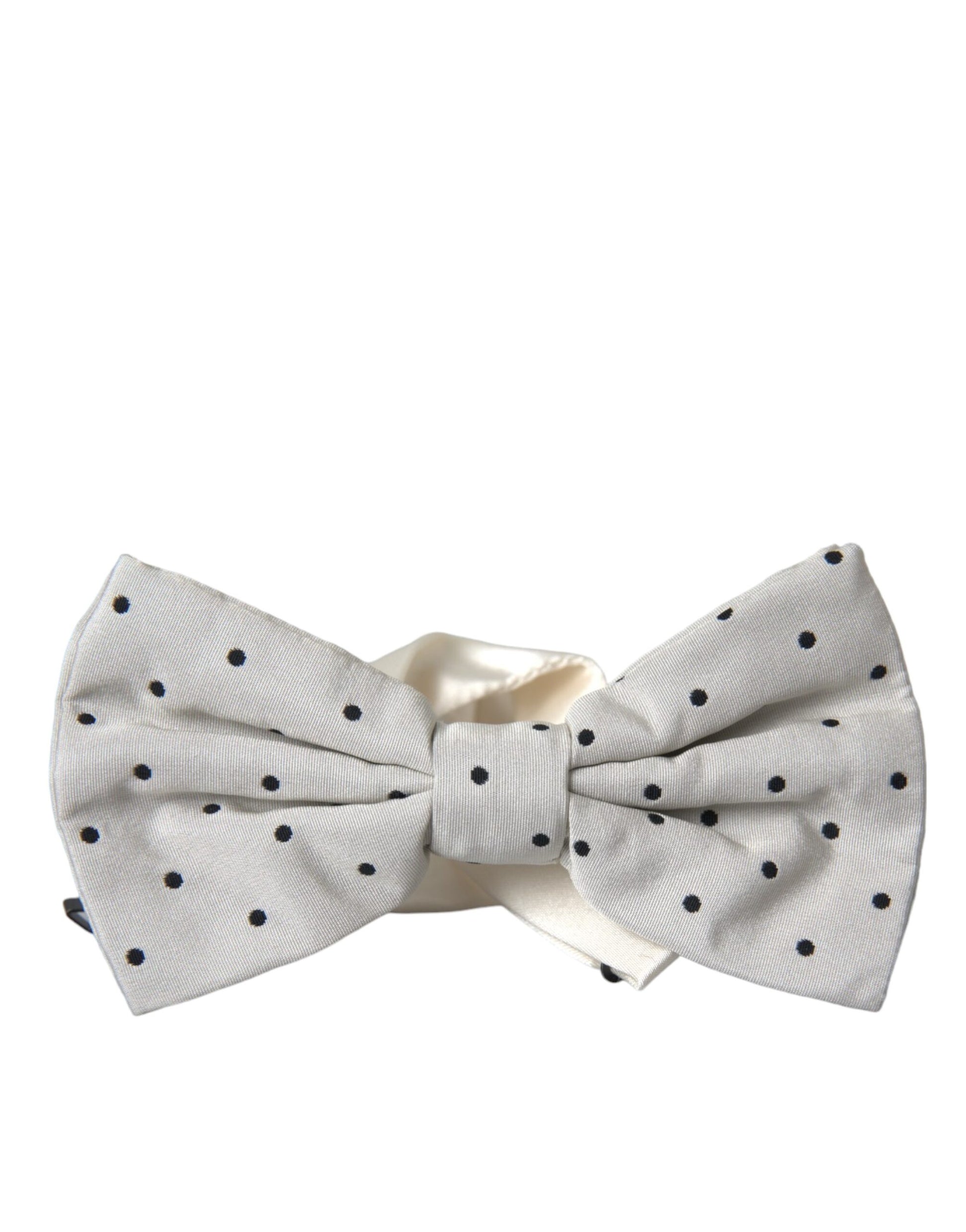 Dolce & Gabbana White Black Polka Dot Polyester Bow Tie Men - ACCEXO