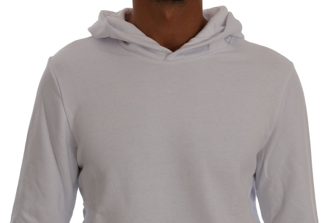 Daniele Alessandrini Elegant White Cotton Hooded Sweater - ACCEXO