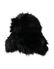 Dolce & Gabbana Black Faux Fur Womens Bucket Hat - ACCEXO