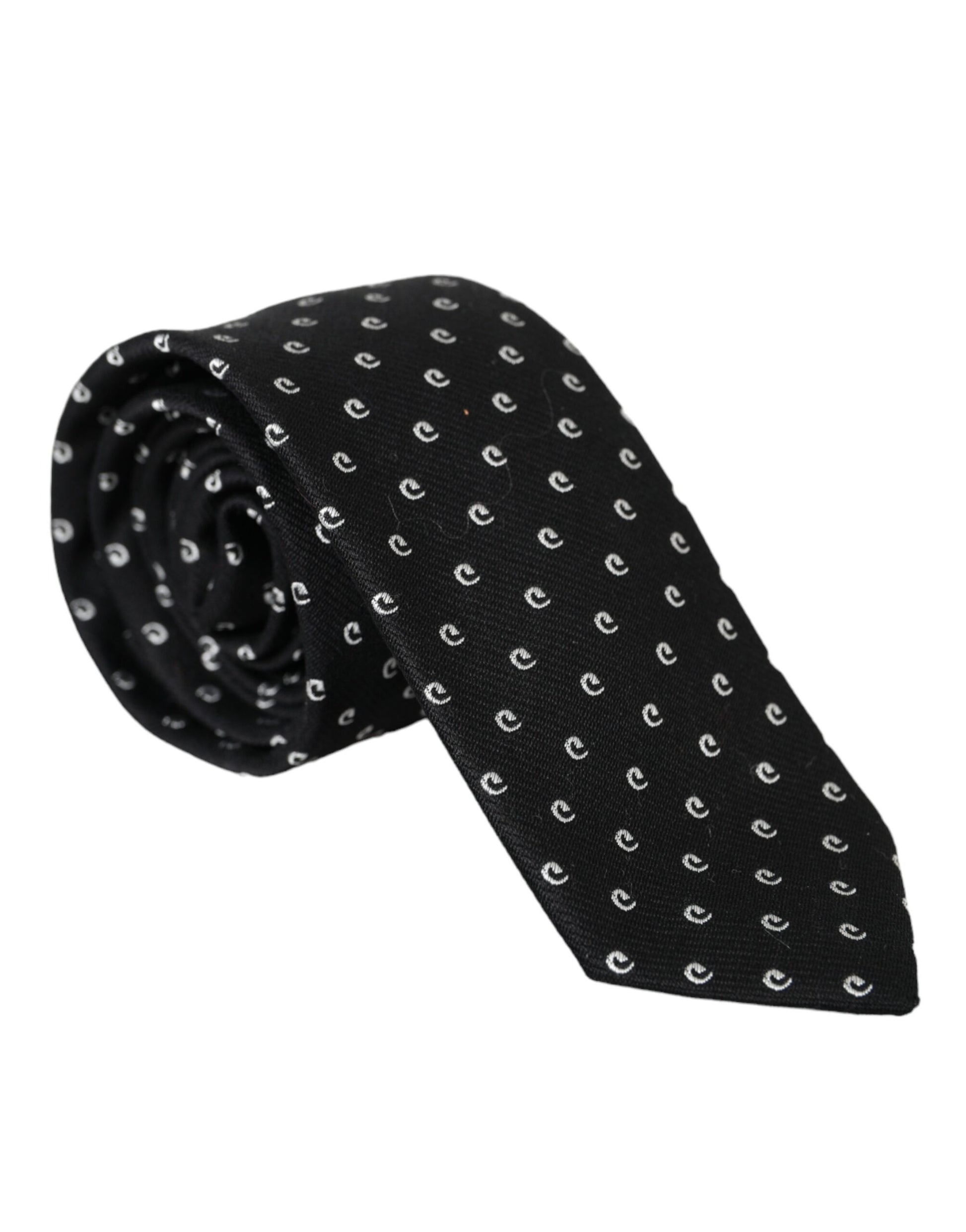 Dolce & Gabbana Black Logo Cotton Blend Adjustable Tie - ACCEXO