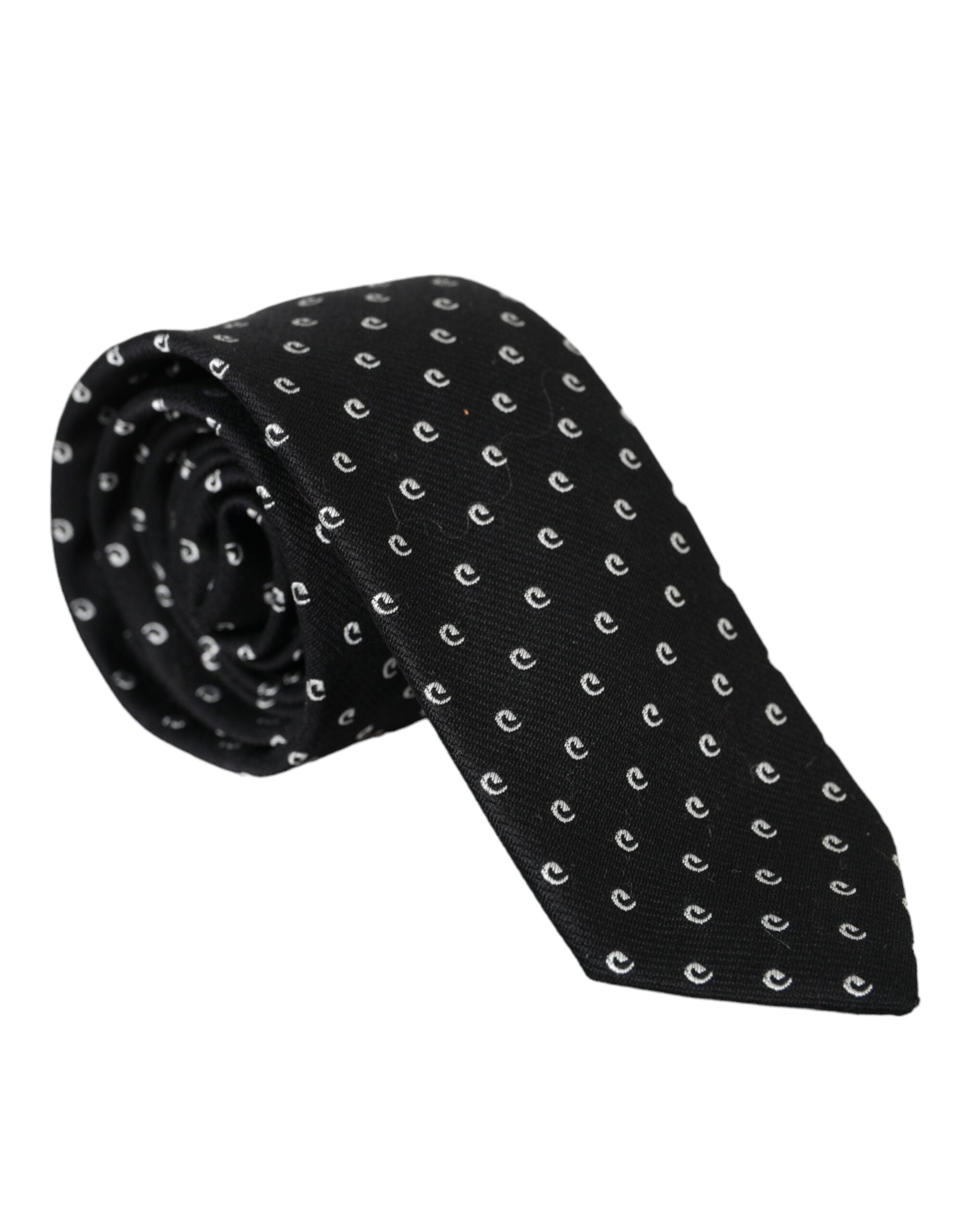 Dolce & Gabbana Black Logo Cotton Blend Adjustable Tie - ACCEXO