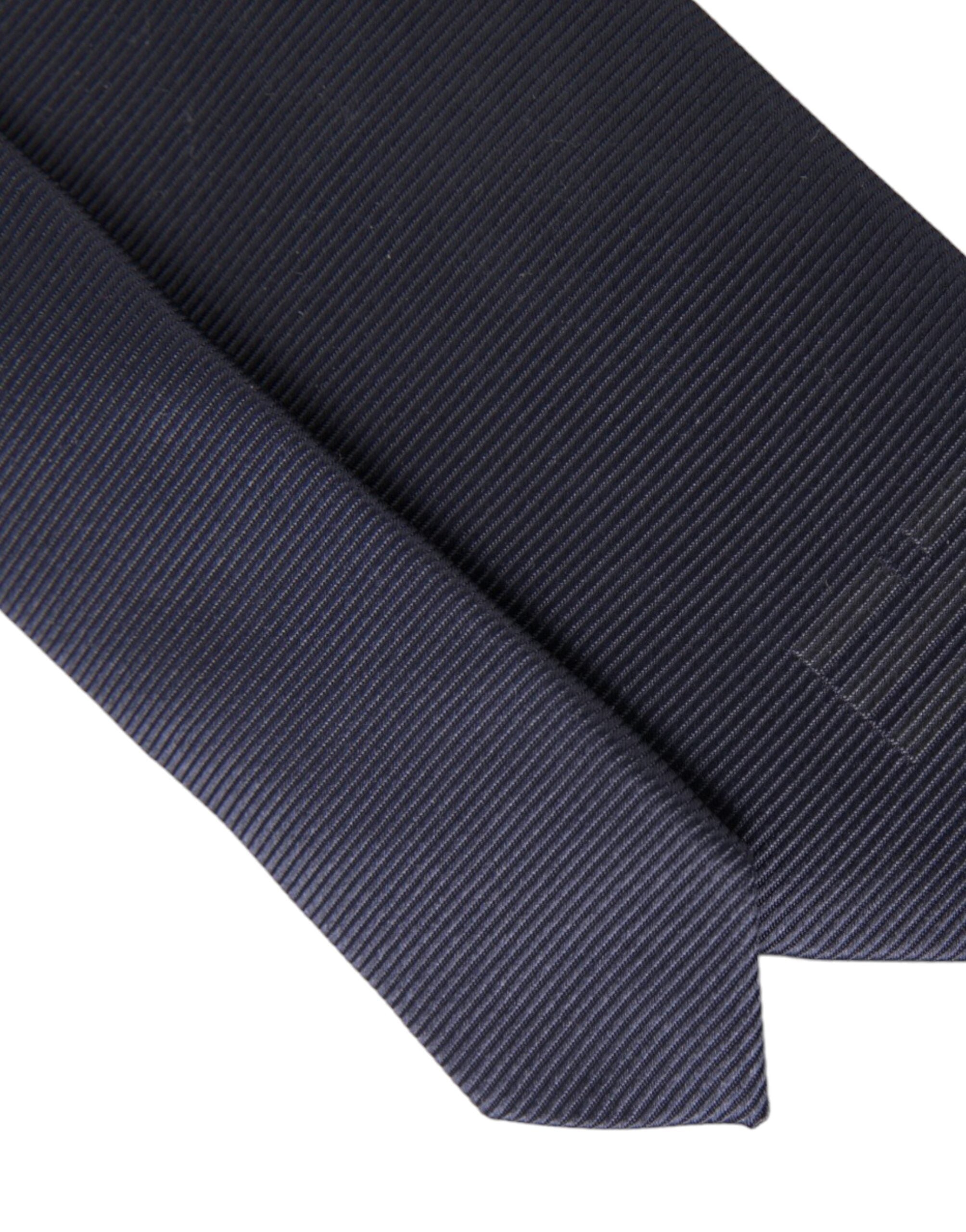 Dolce & Gabbana Blue Solid Silk Adjustable Tie Men - ACCEXO
