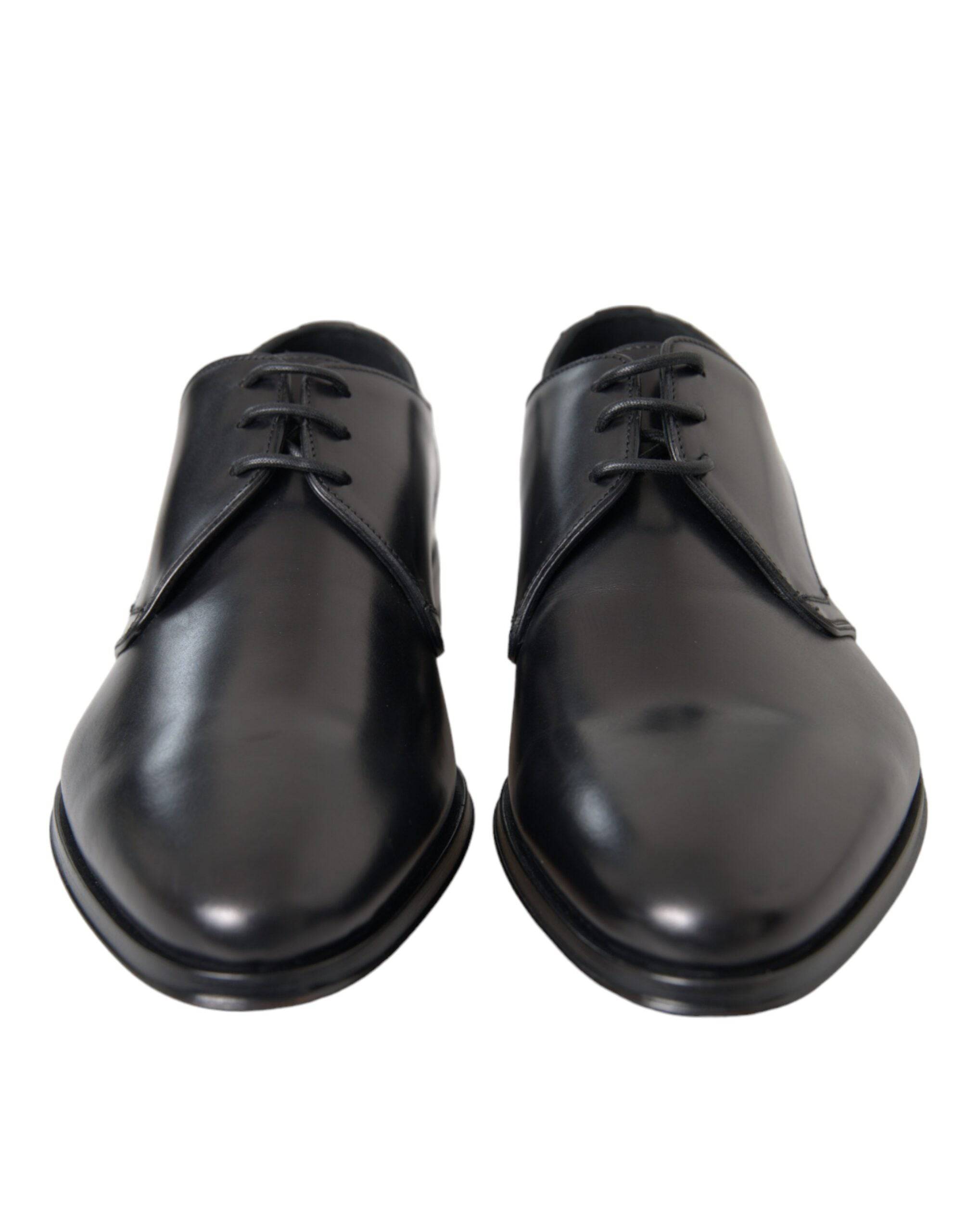 Dolce & Gabbana Black Leather Derby Formal Dress Men Shoes - ACCEXO