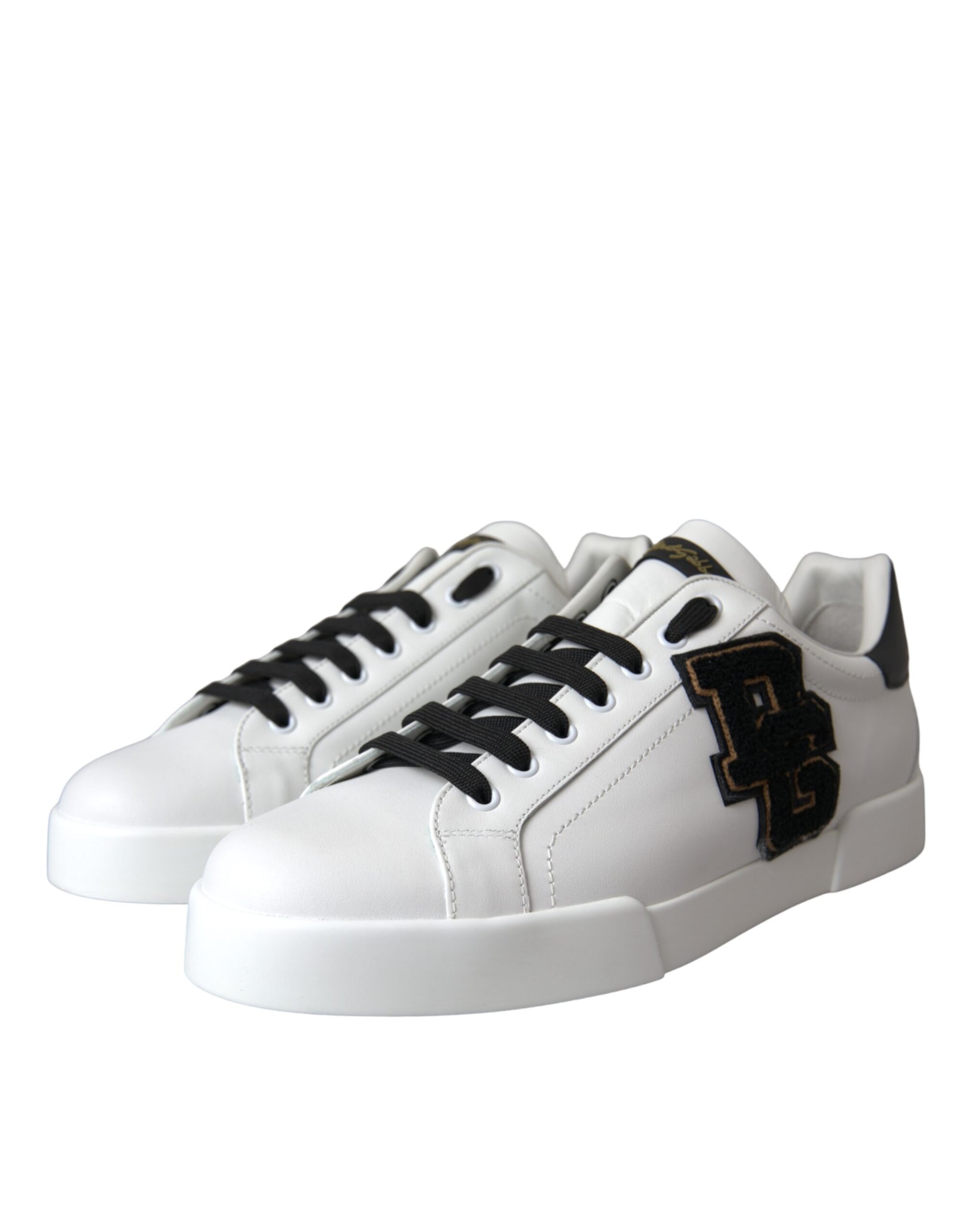 Dolce & Gabbana White Leather DG Logo Casual Low Top Sneakers Shoes - ACCEXO
