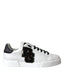 Dolce & Gabbana White Leather DG Logo Casual Low Top Sneakers Shoes - ACCEXO
