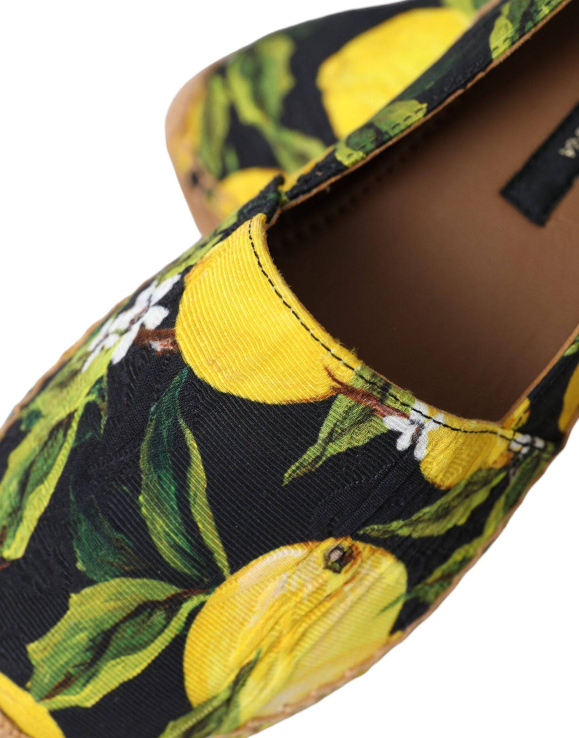 Dolce & Gabbana Multicolor Lemon Slip On Espadrilles Shoes - ACCEXO