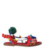 Dolce & Gabbana Multicolor Pom Pom Fur Wrap Sandals Shoes - ACCEXO