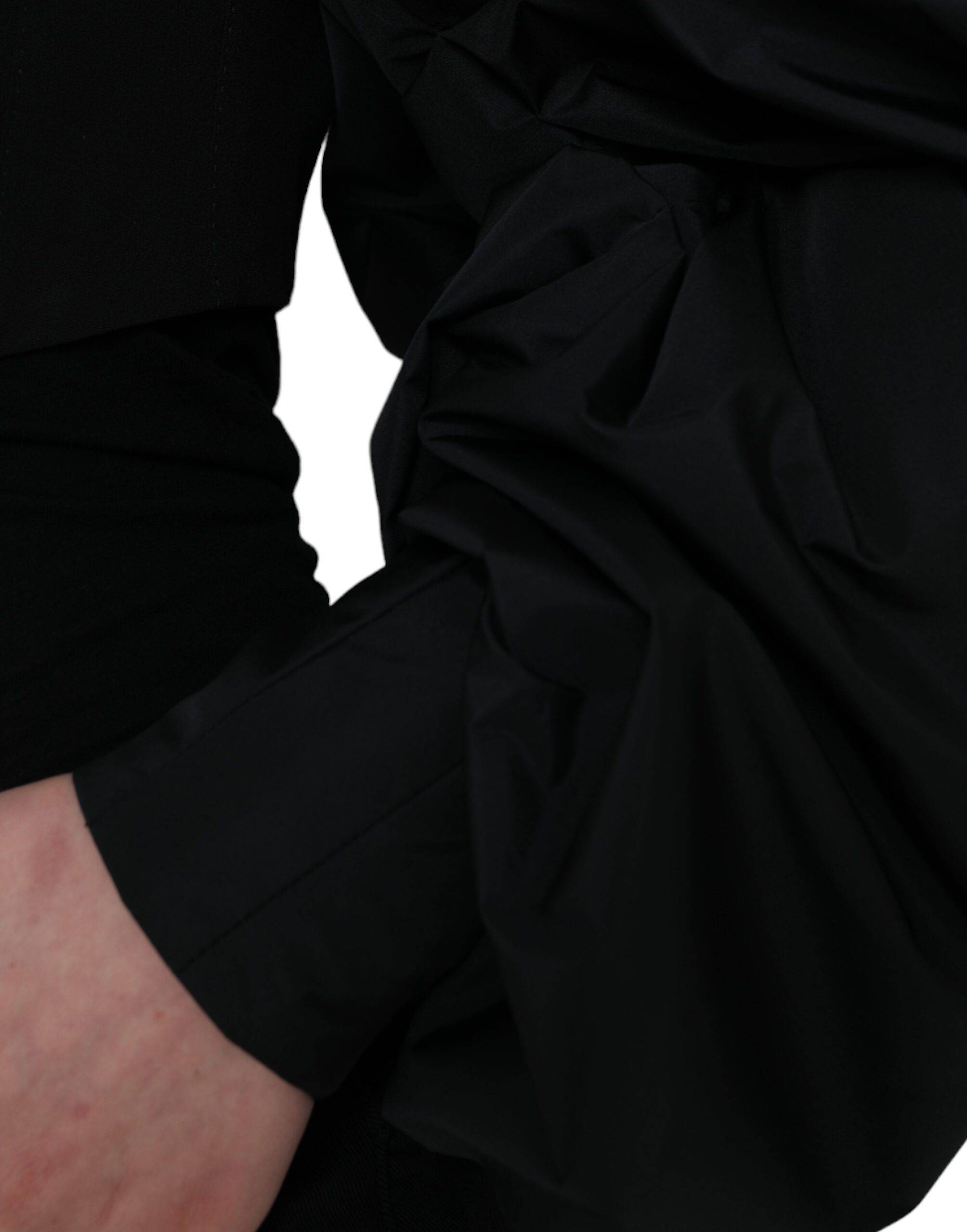 Dolce & Gabbana Black Polyester Puffed Sleeves Cropped Jacket - ACCEXO