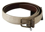 Dolce & Gabbana Cream Beige Gold Buckle Waist Leather Belt - ACCEXO