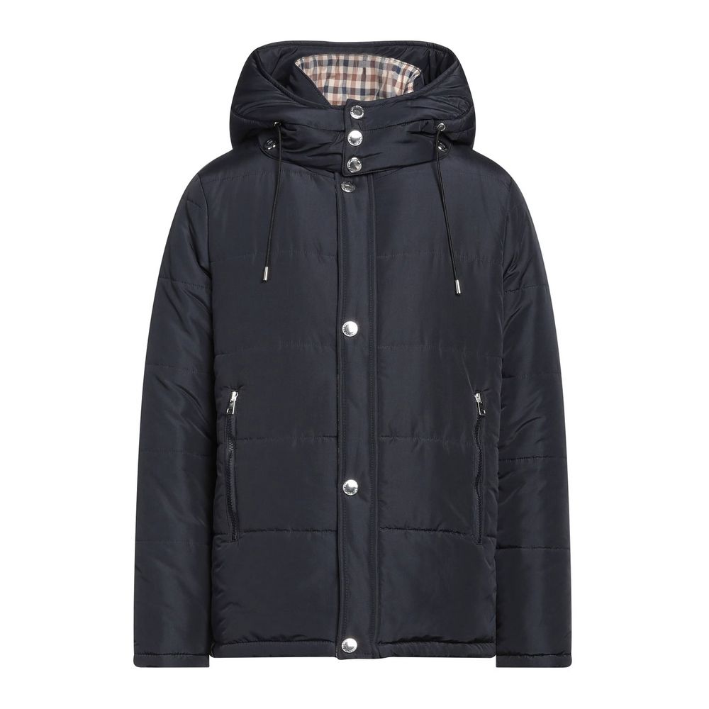 Elegant Blue Aquascutum Jacket with Removable Hood - ACCEXO