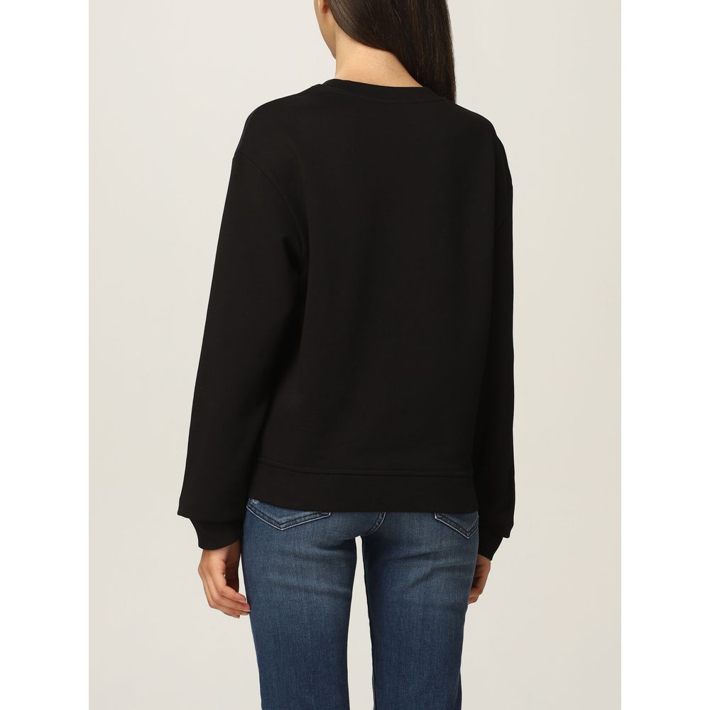 Love Moschino Chic Black Sweatshirt with Designer Emblem - ACCEXO
